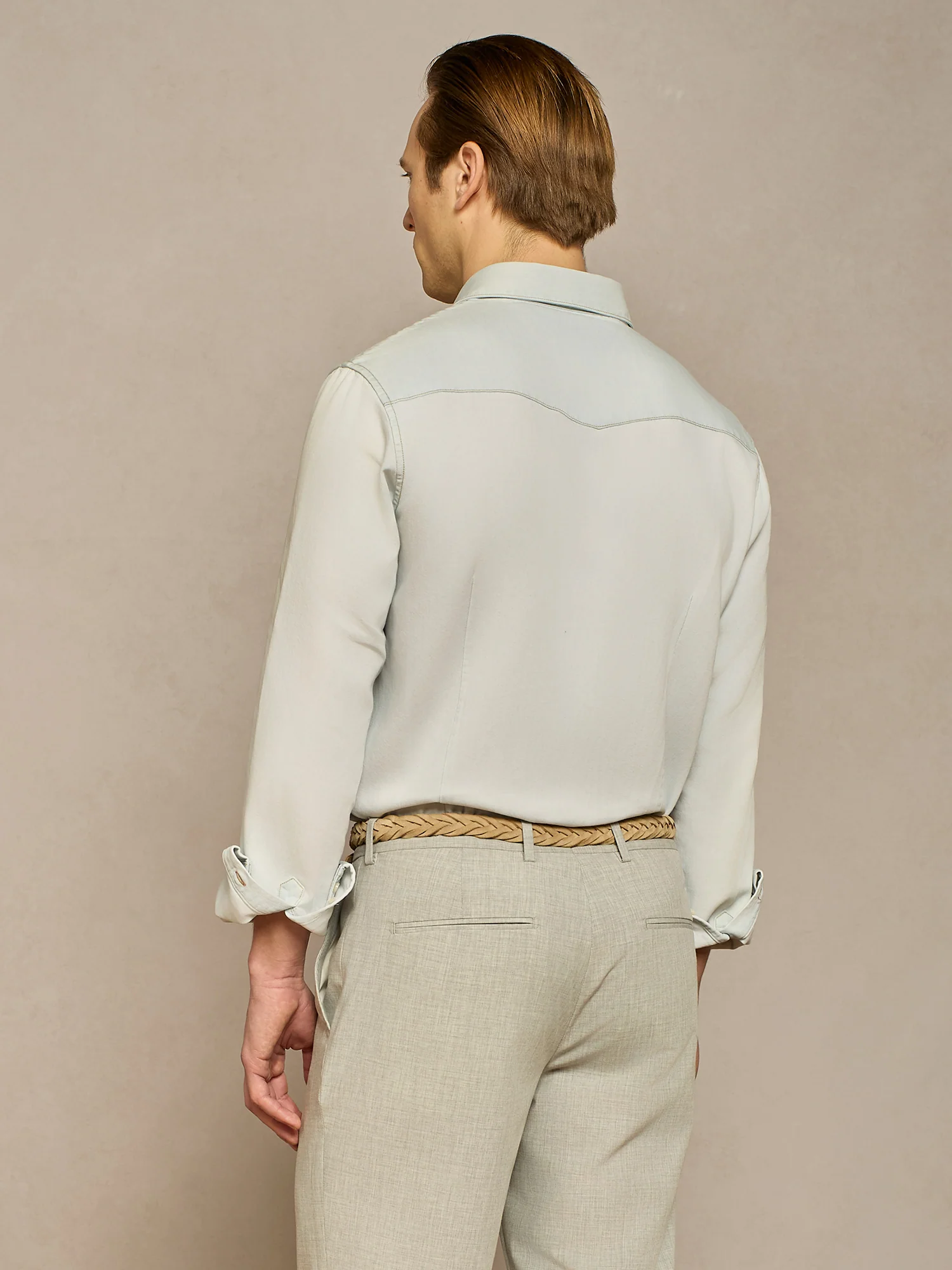 Camicia denim bleached blu - Image 4