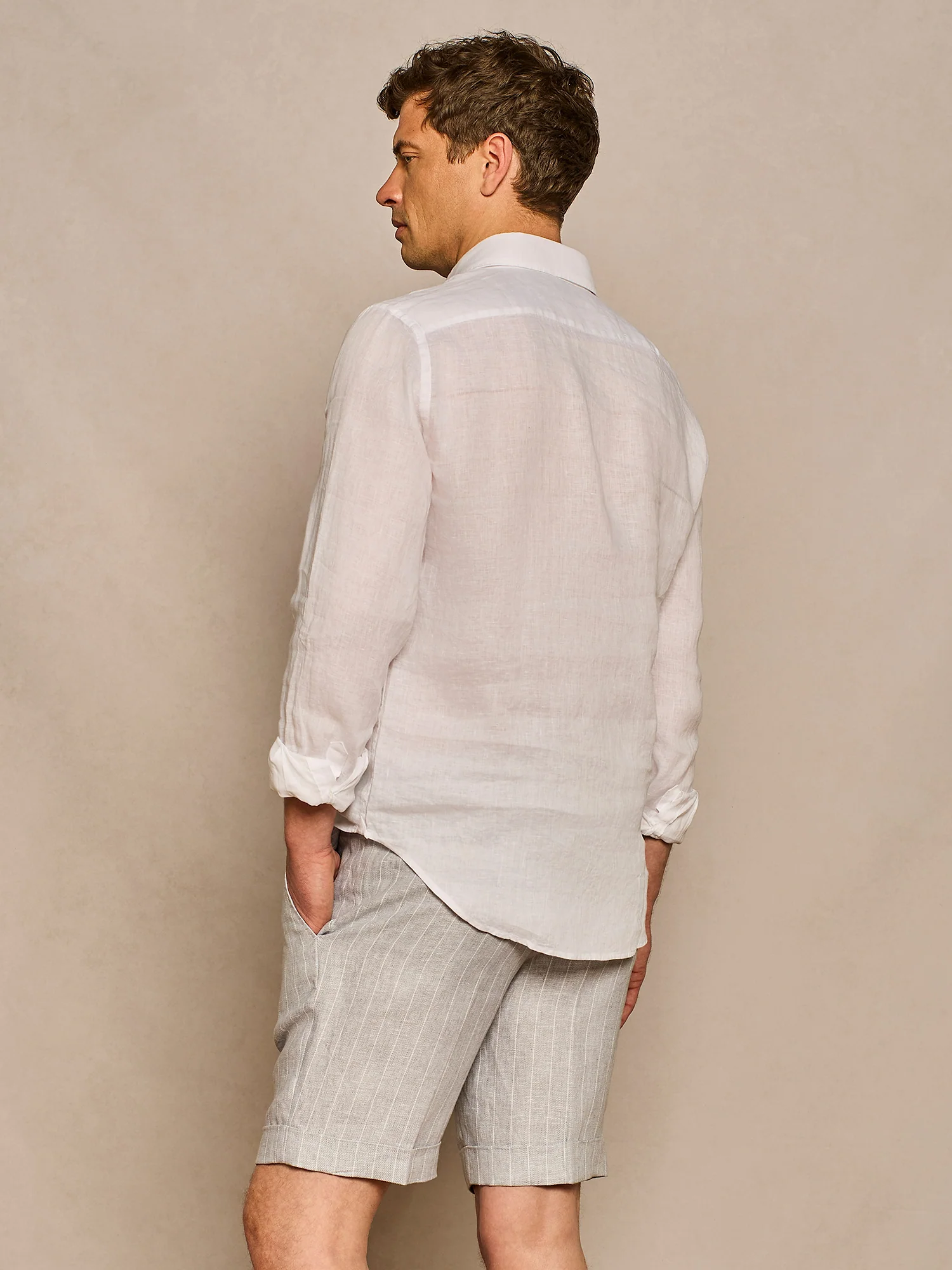 Camicia in lino casacca bianca - Image 4