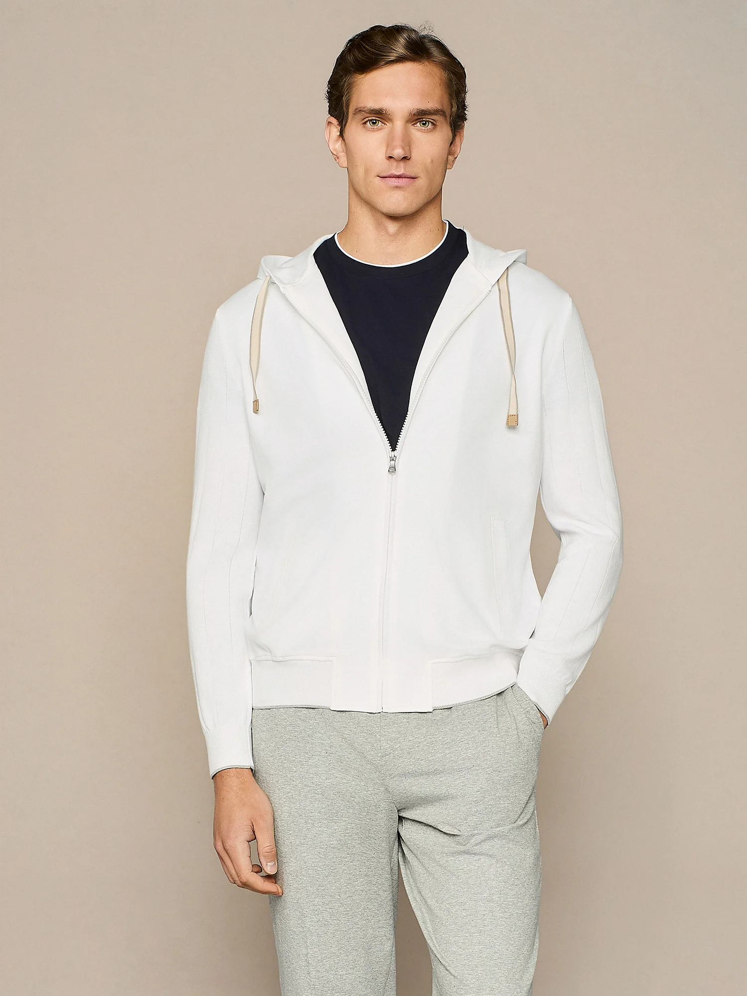 Felpa jersey piquet bianco