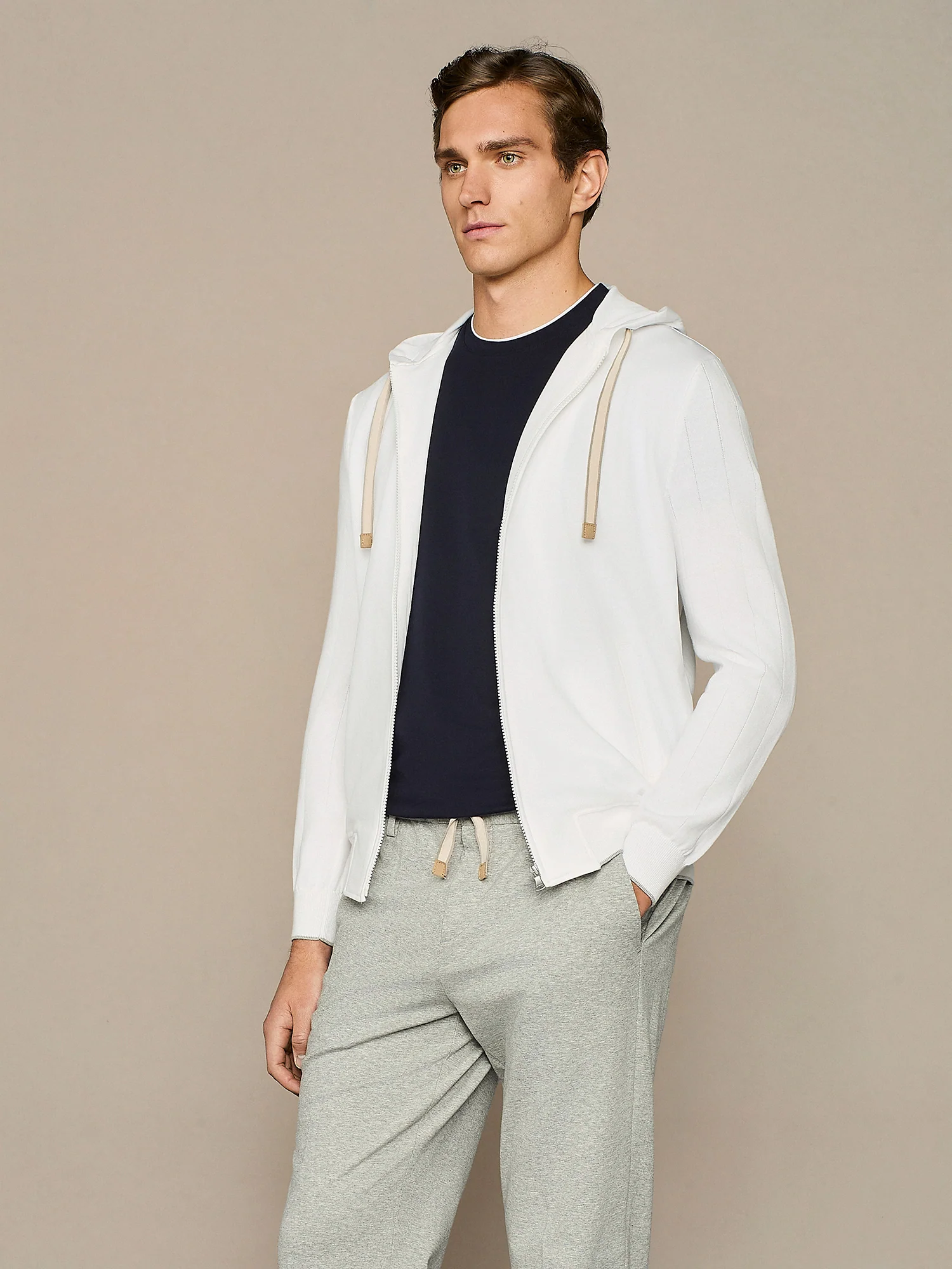 Felpa jersey piquet bianco - Image 2
