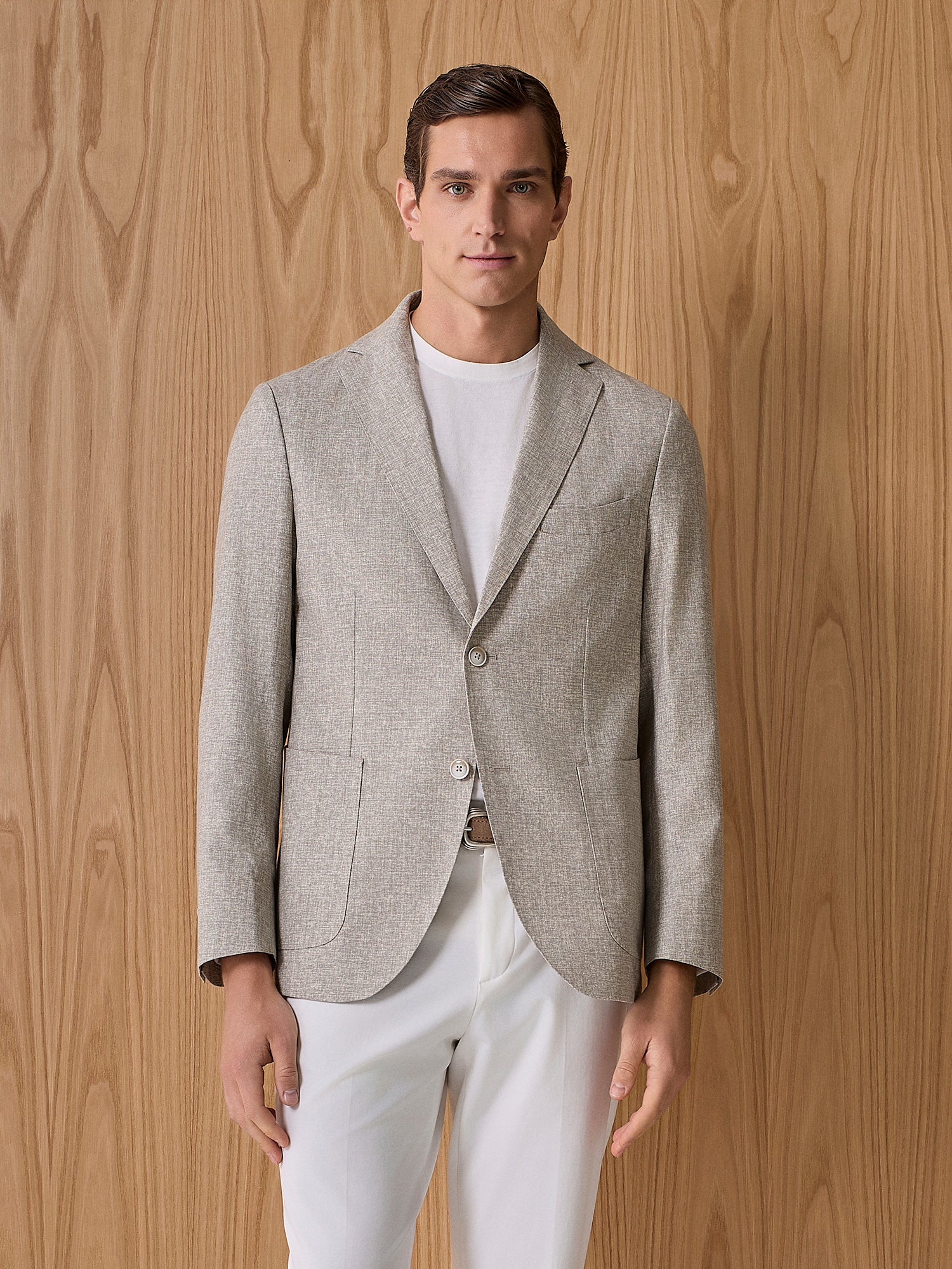 Giacca misto lana beige