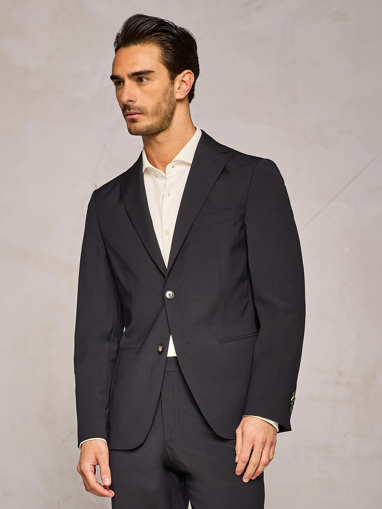 Giacca monopetto natural stretch blu - Image 2