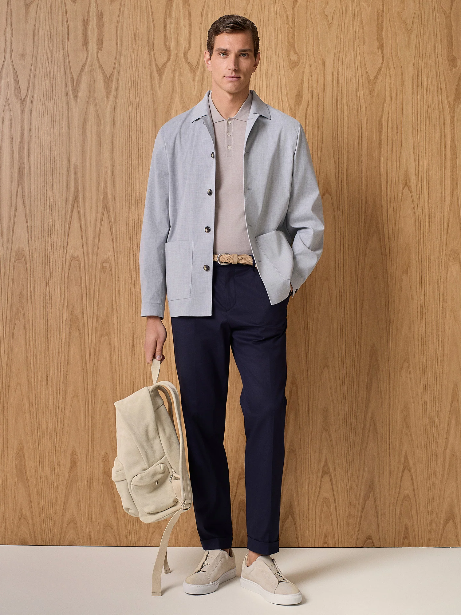 Pantalone in cotone e lyocell blu - Image 5