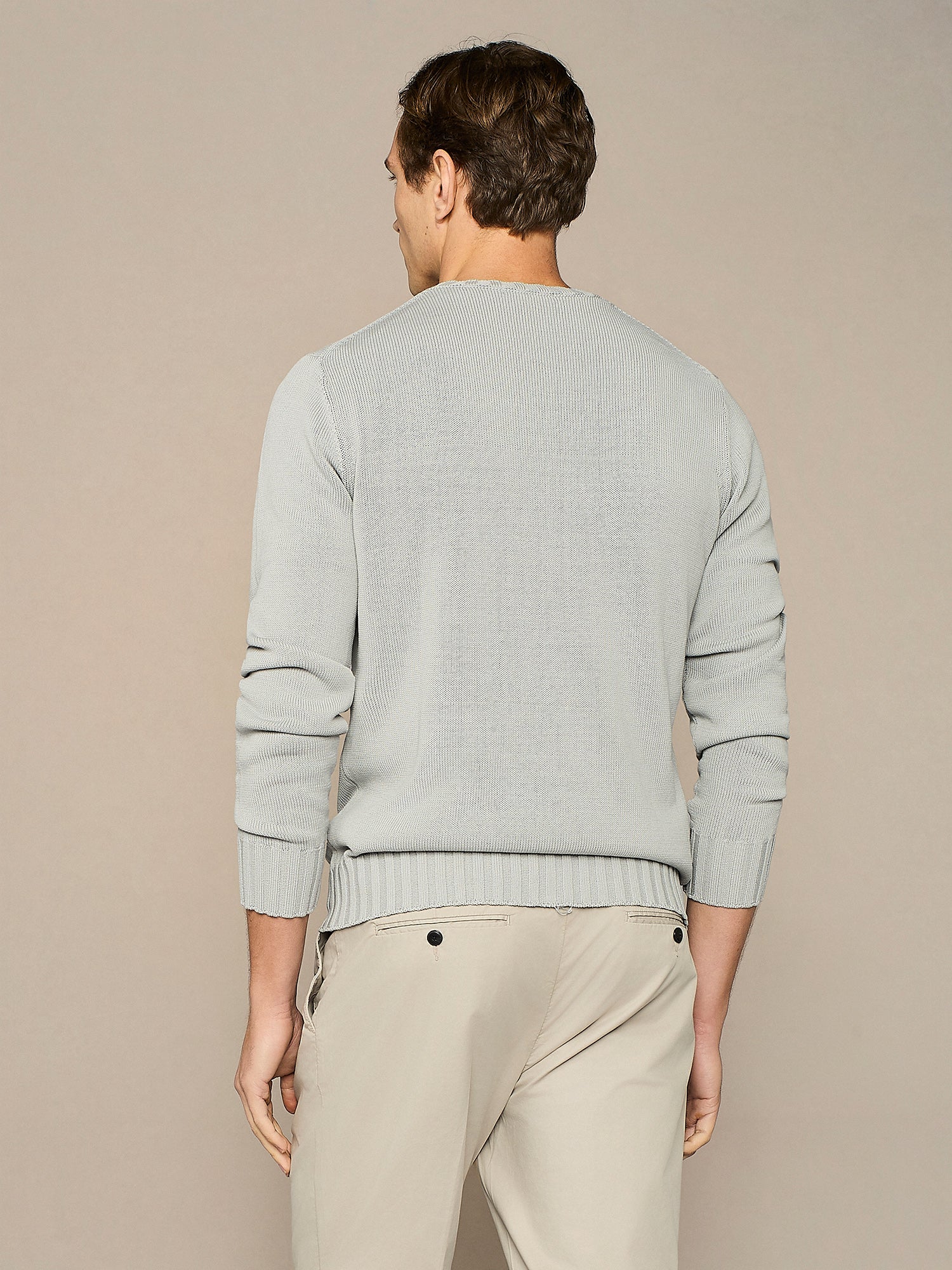 Maglia girocollo in cotone lavato cloud - Image 4