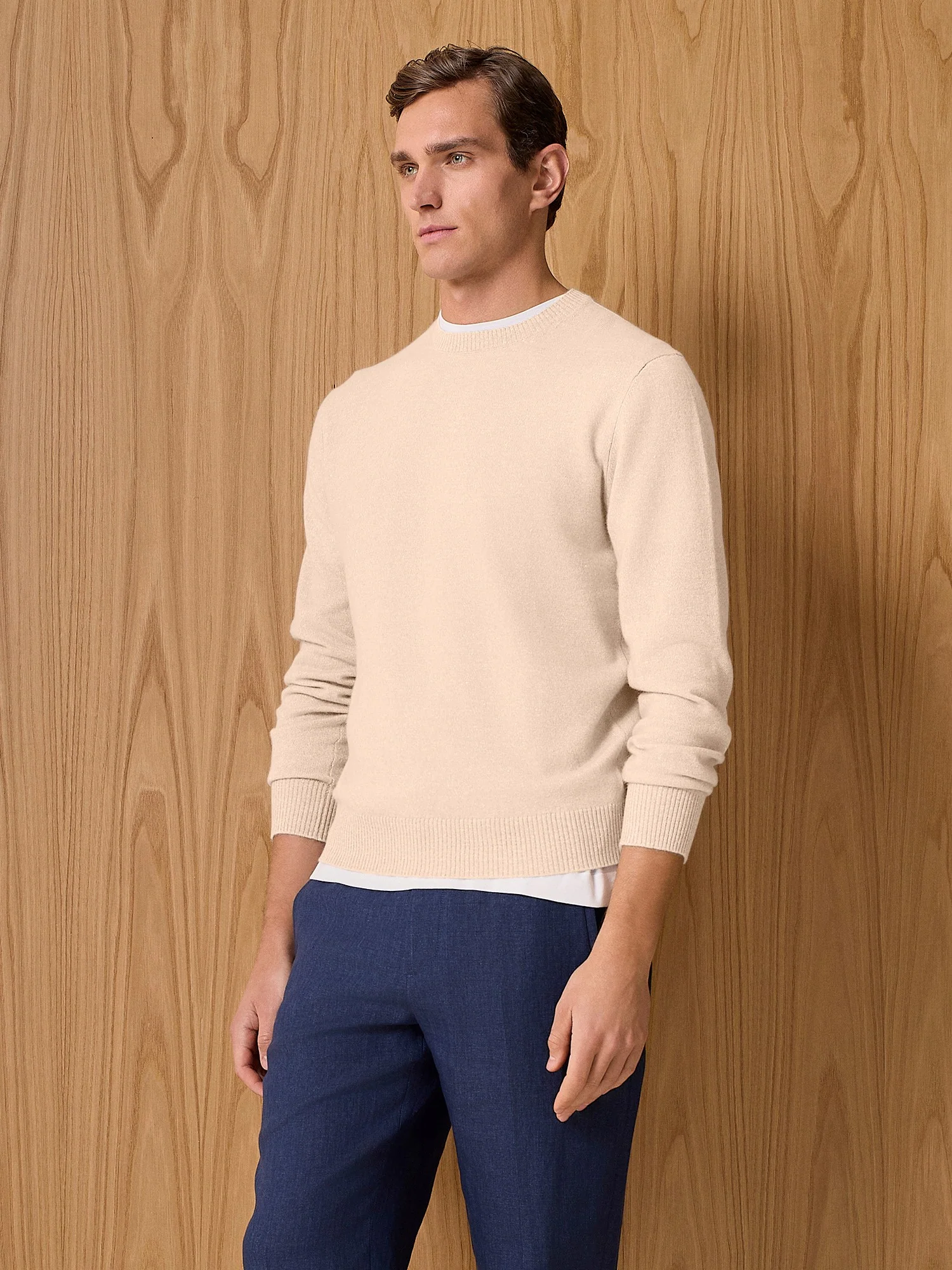 Girocollo in maglia misto cashmere apricot - Image 2