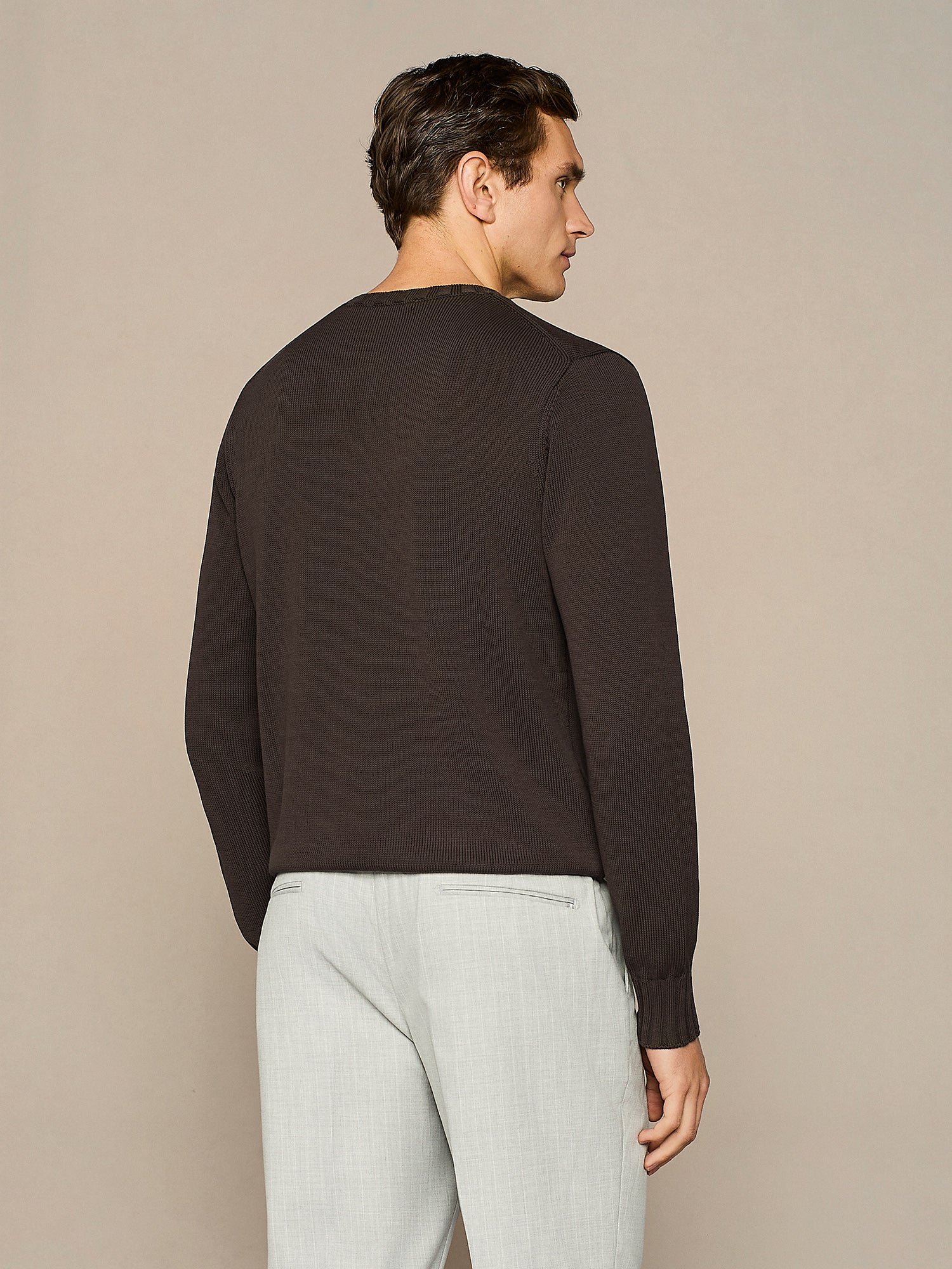 Maglia girocollo in cotone lavato moro - Image 4