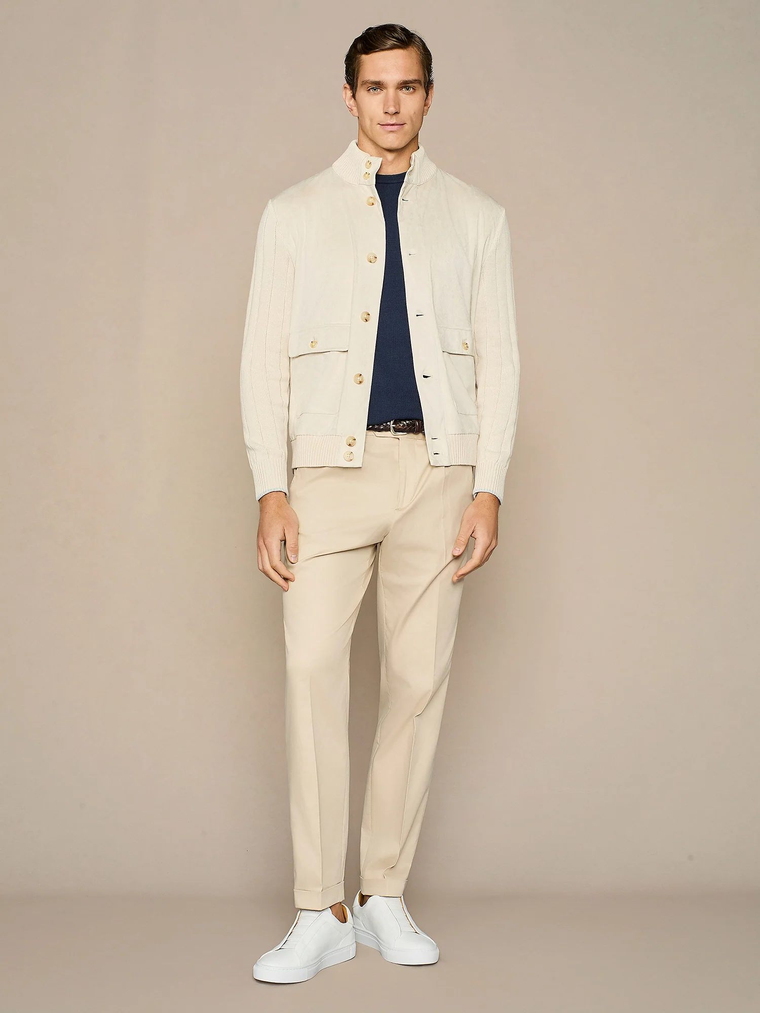Giubbino in suede e maglia burro - Image 3