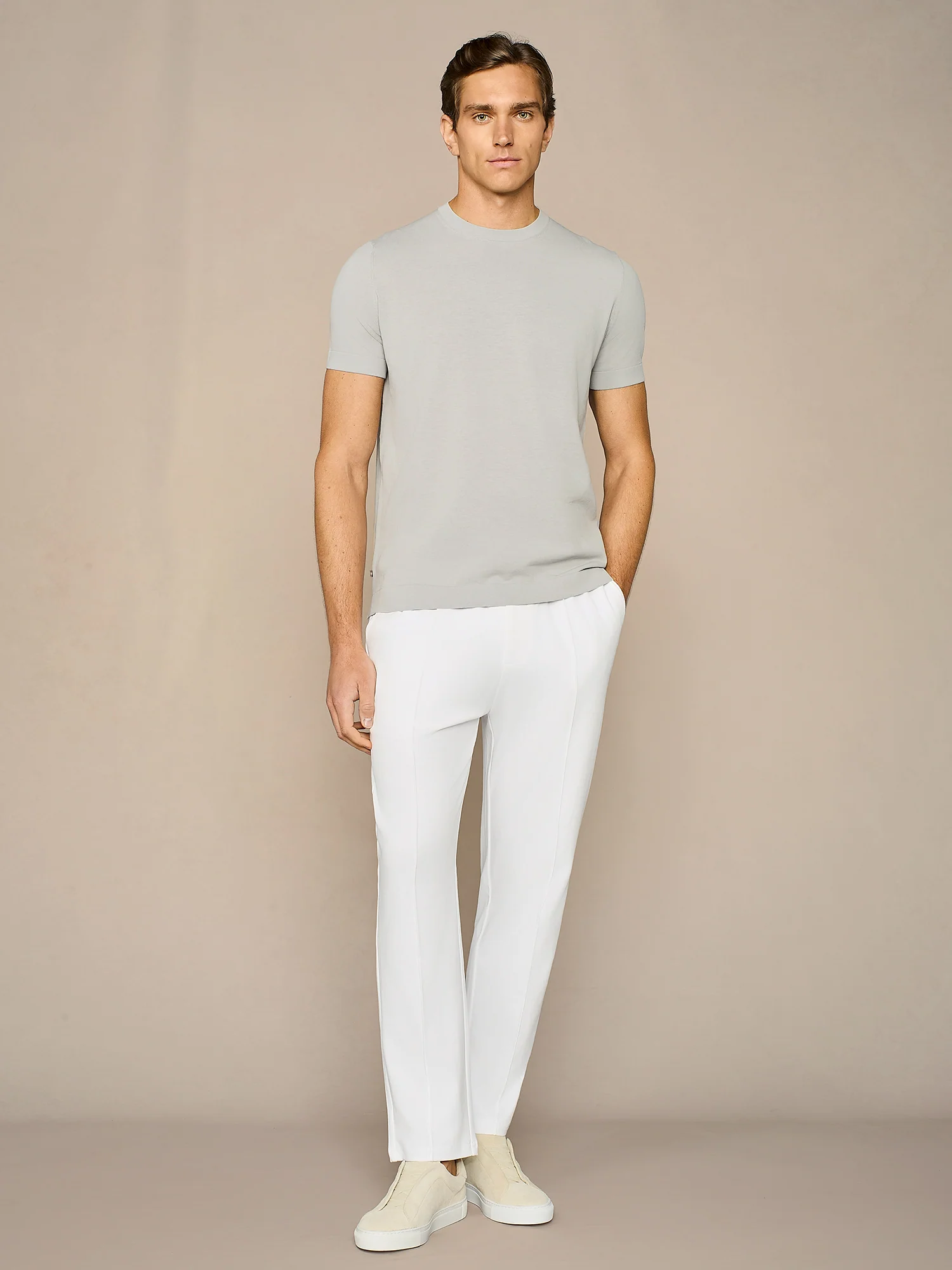 Jogger jersey piquet bianco