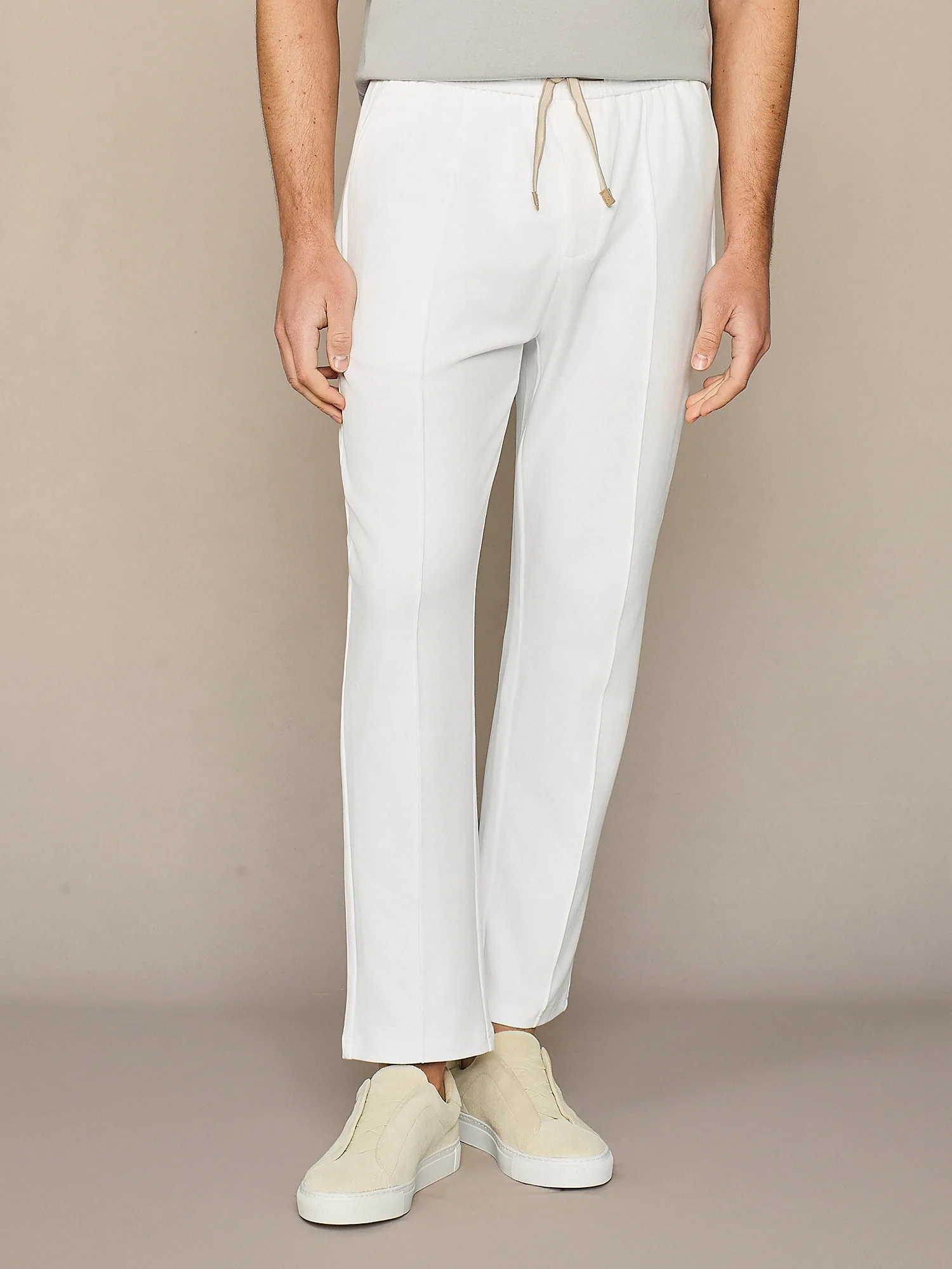 Jogger jersey piquet bianco - Image 2