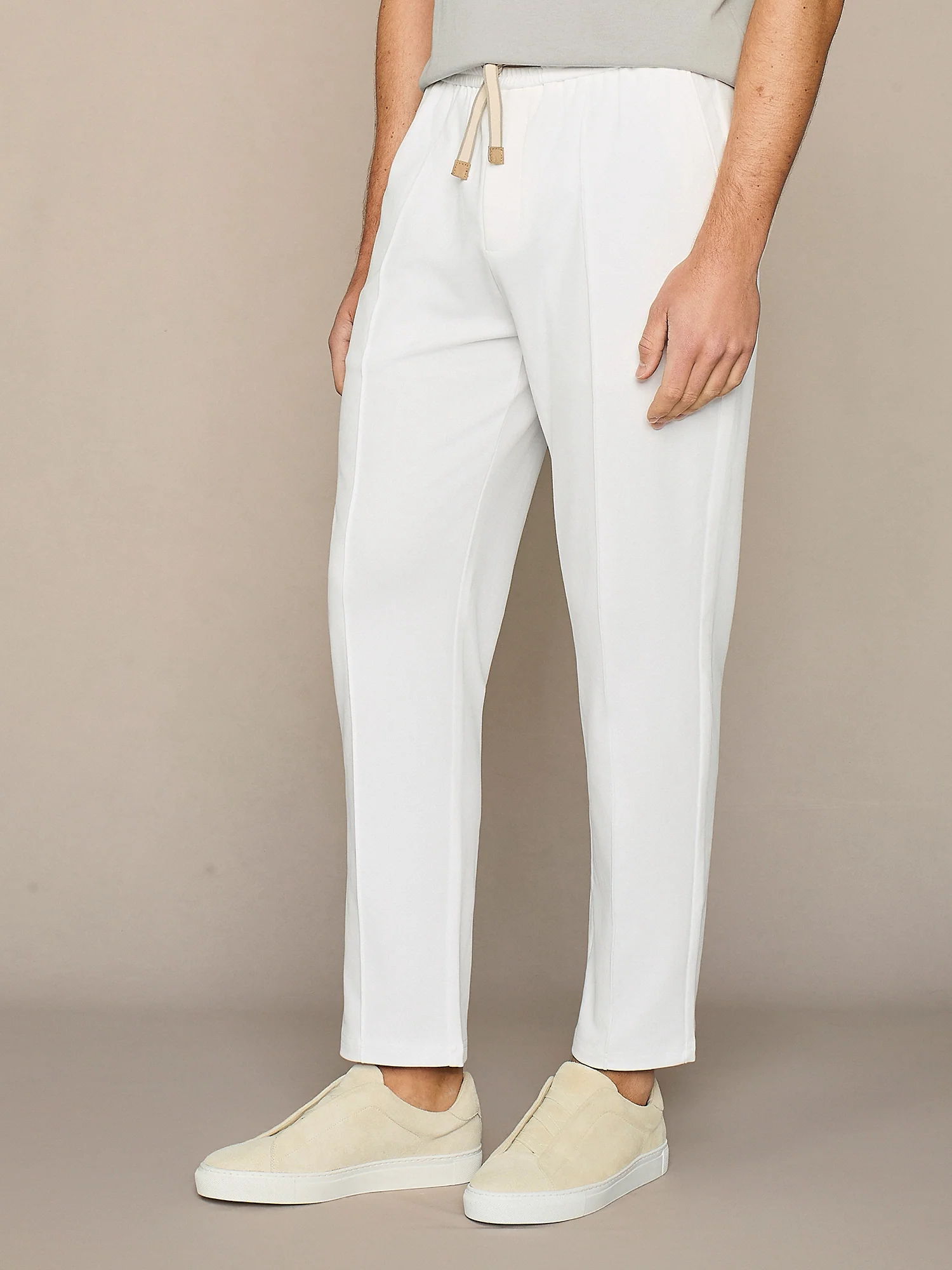 Jogger jersey piquet bianco - Image 3