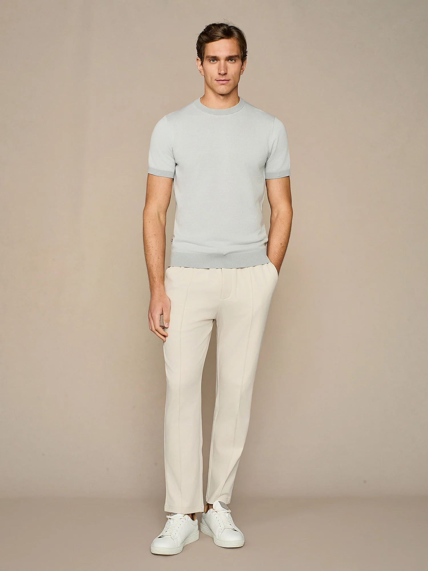 Jogger jersey piquet burro