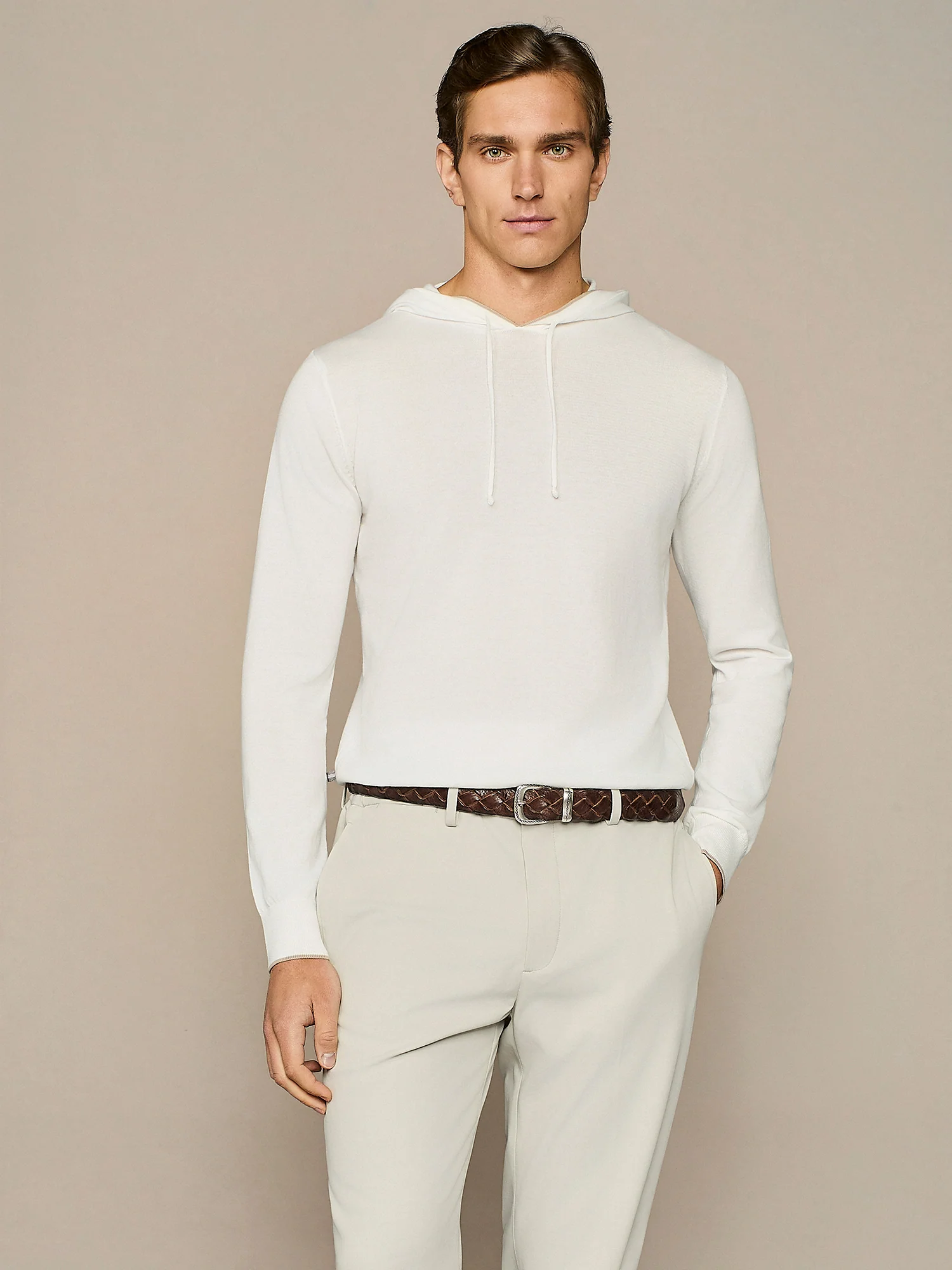 Maglia ultralight con cappuccio bianca