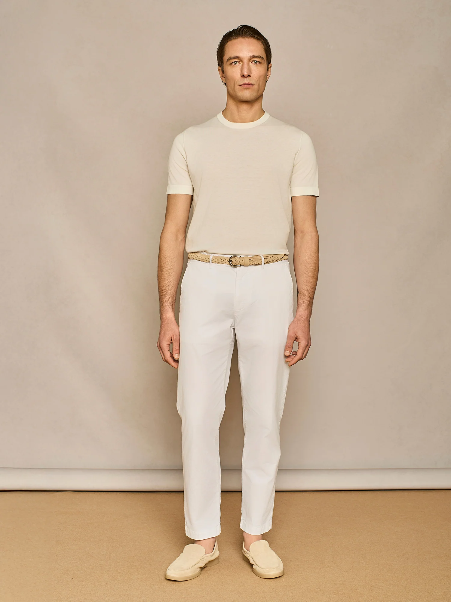 Pantalone chino in cotone bianco