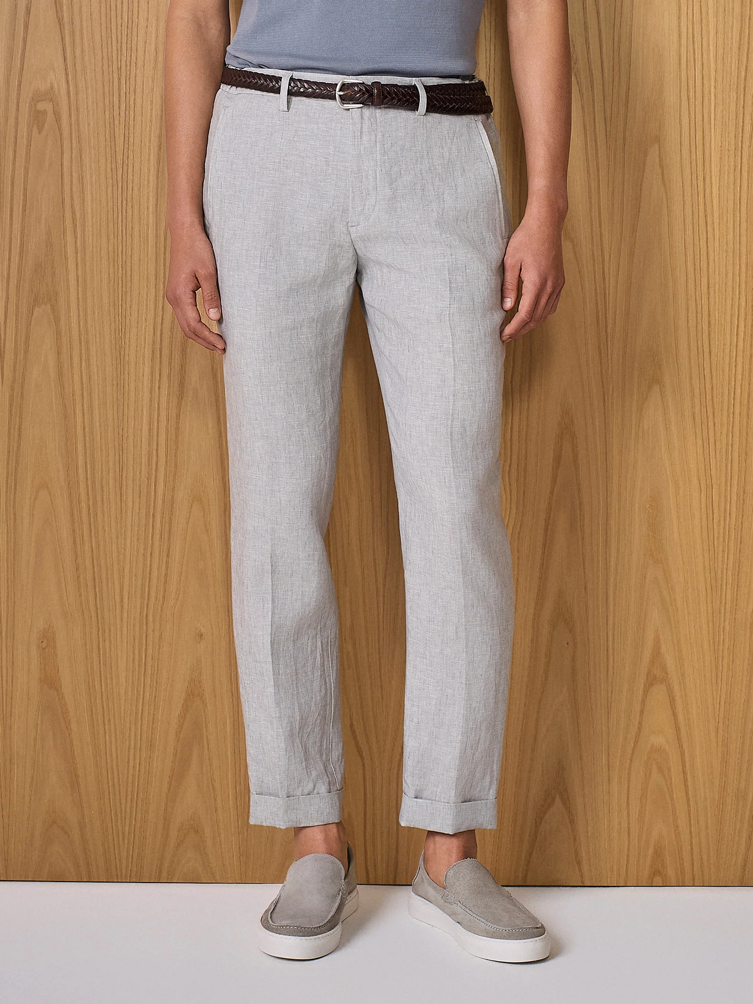 Pantalone in lino grigio chiaro - Image 2