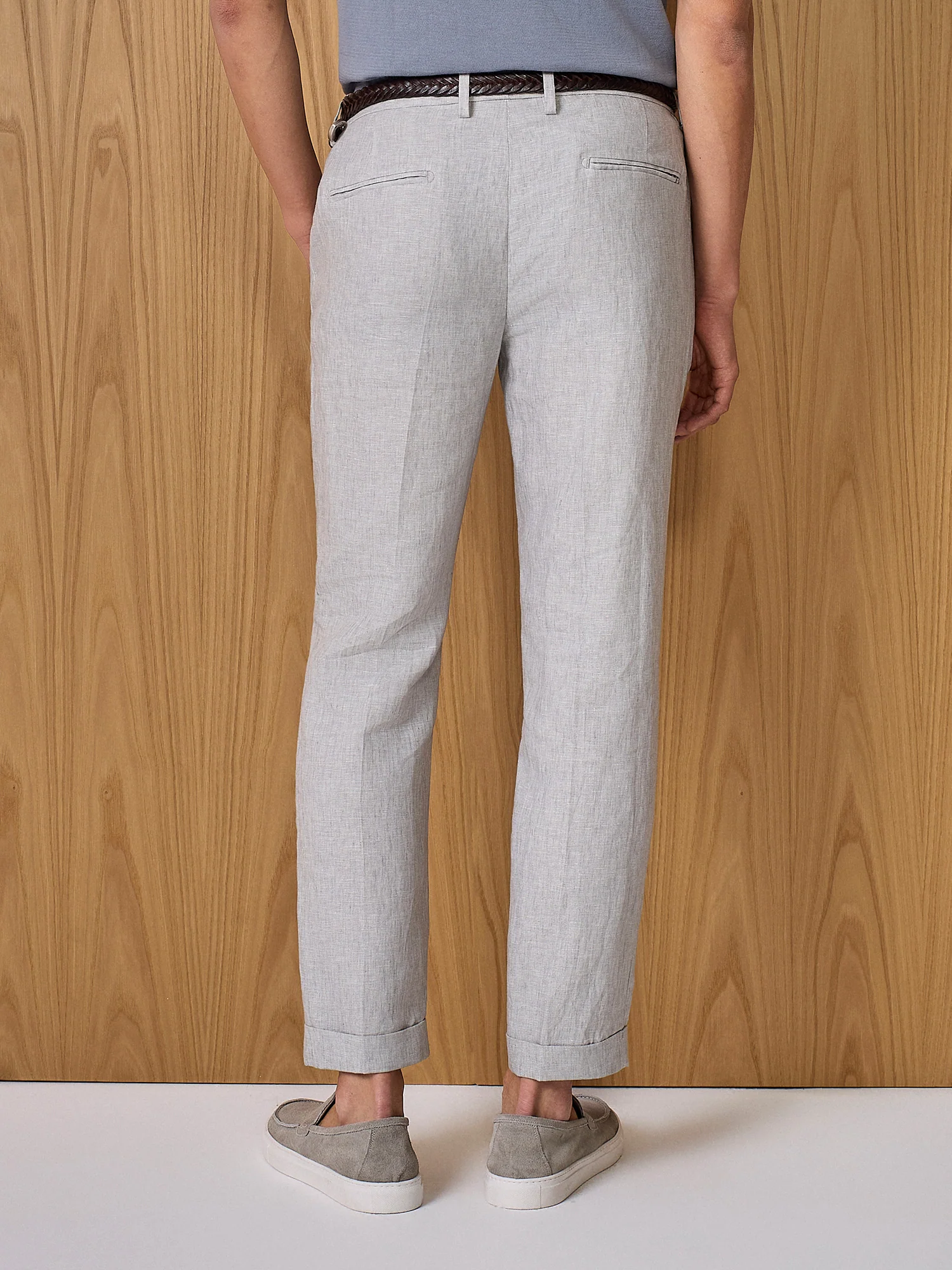 Pantalone in lino grigio chiaro - Image 4