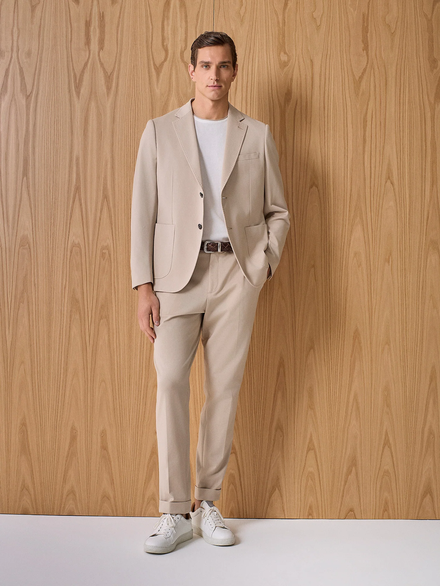 Pantalone jersey piquet beige - Image 5