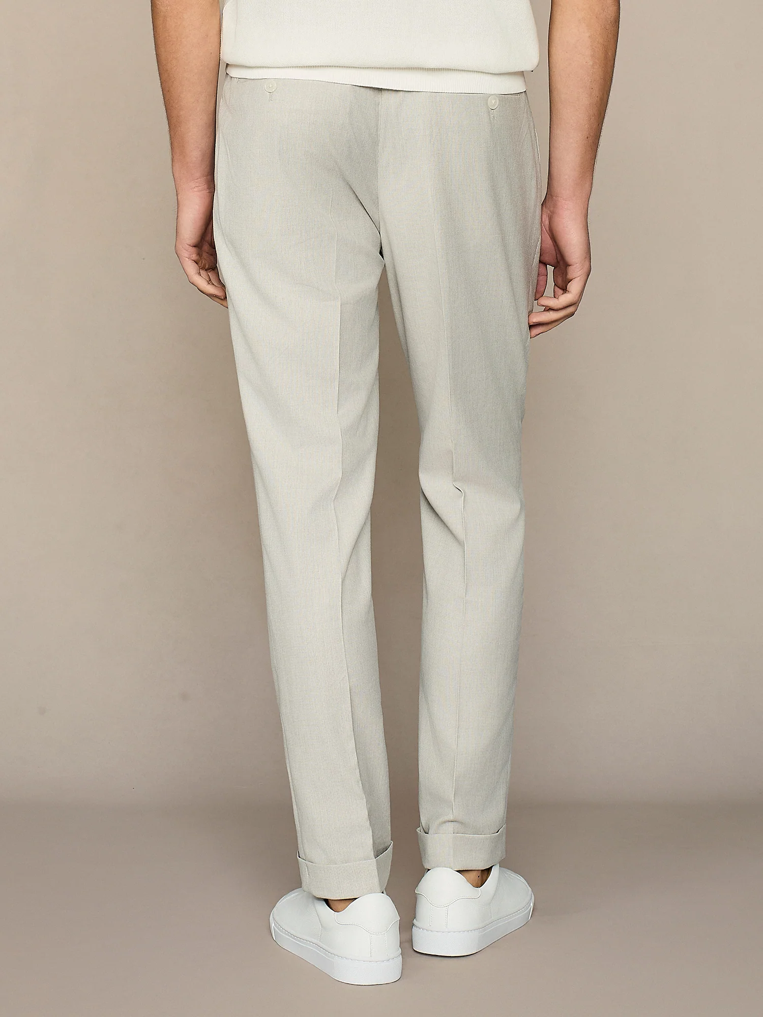 Pantalone jogger pied de poule grigio chiaro - Image 4