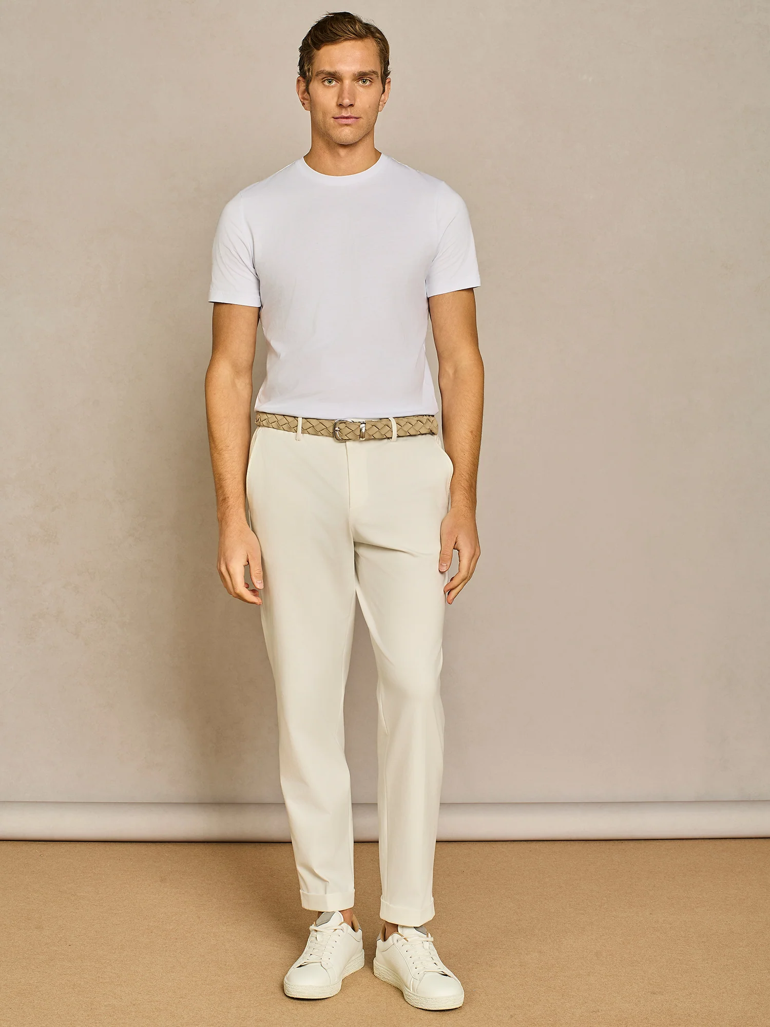 Pantalone laccio jersey bianco