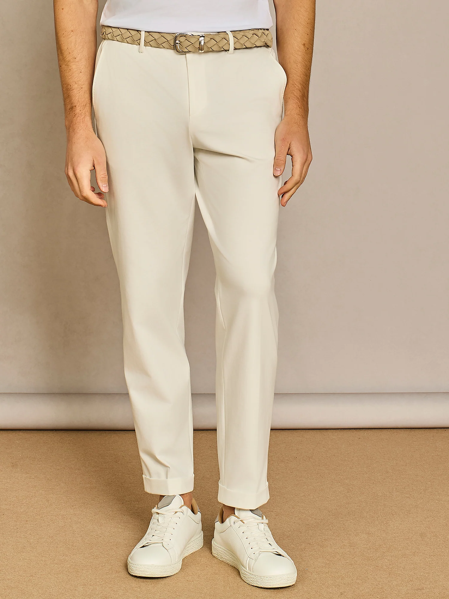Pantalone laccio jersey bianco - Image 2