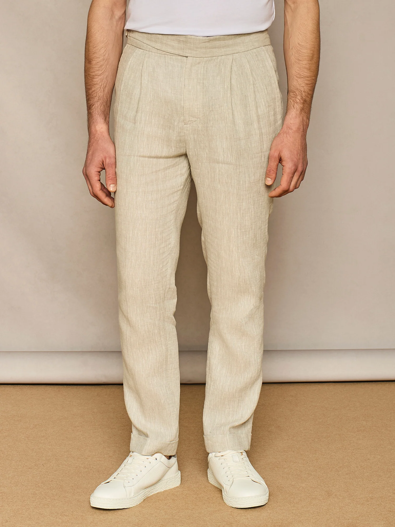 Pantalone sartoriale in lino grigio chiaro - Image 2