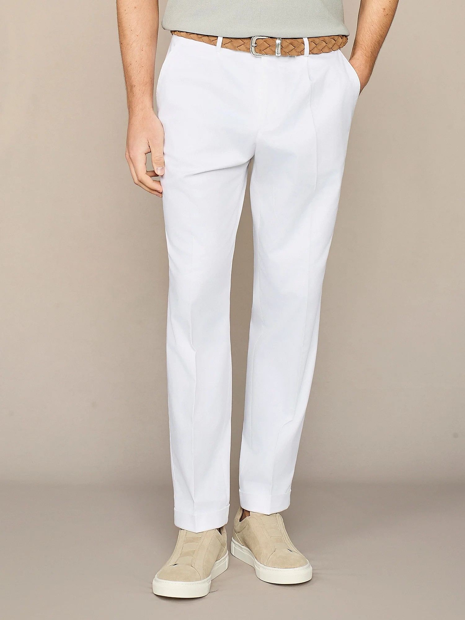 Pantalone in cotone e lyocell bianco - Image 2