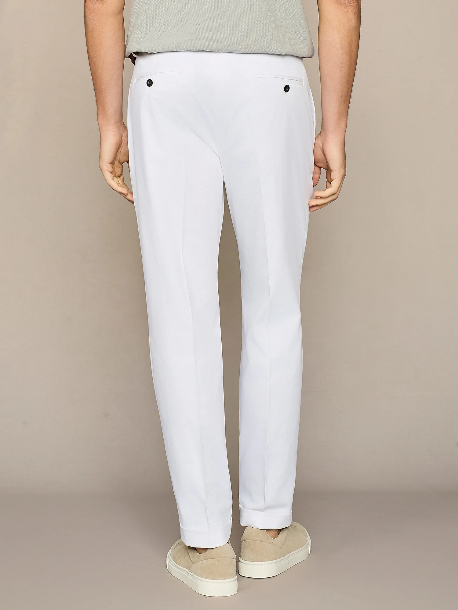 Pantalone in cotone e lyocell bianco - Image 5