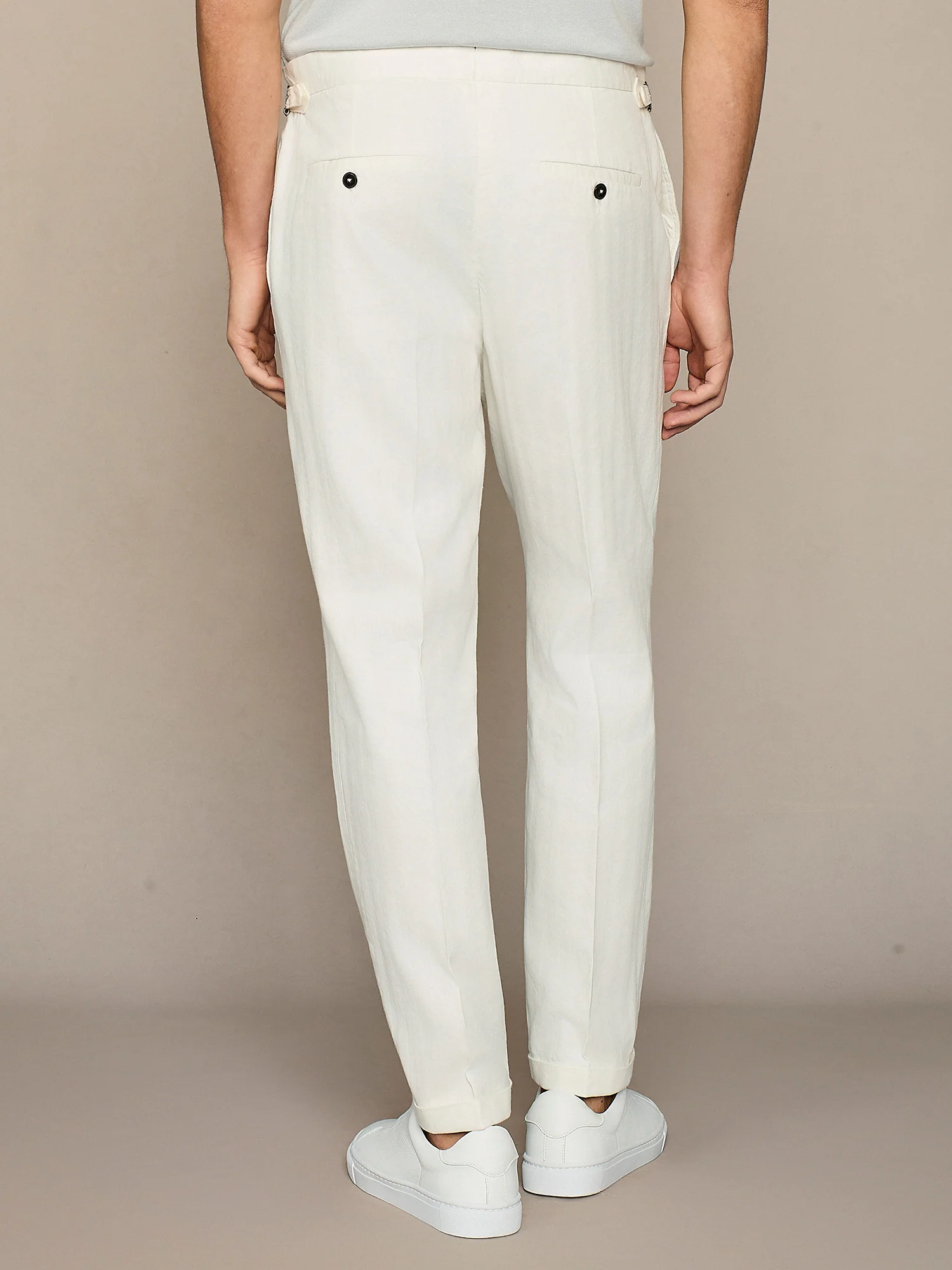 Pantalone in cotone e lyocell burro - Image 4