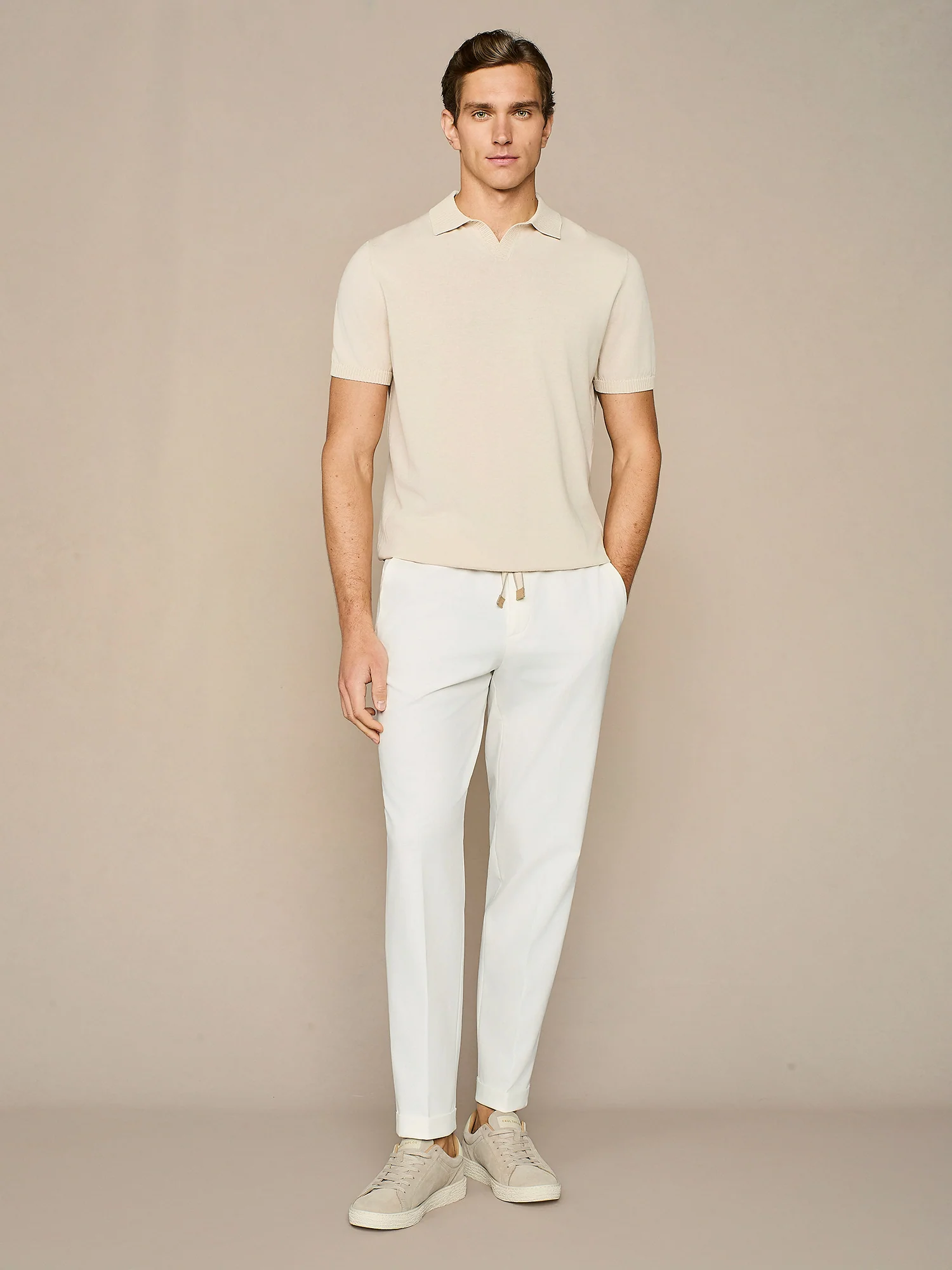 Polo crepe in maglia burro - Image 3