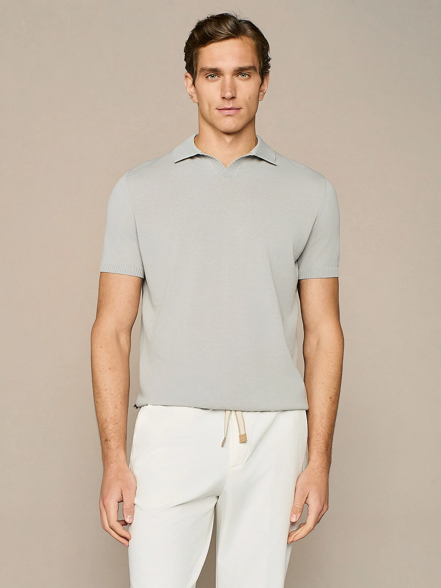 Polo crepe in maglia cloud