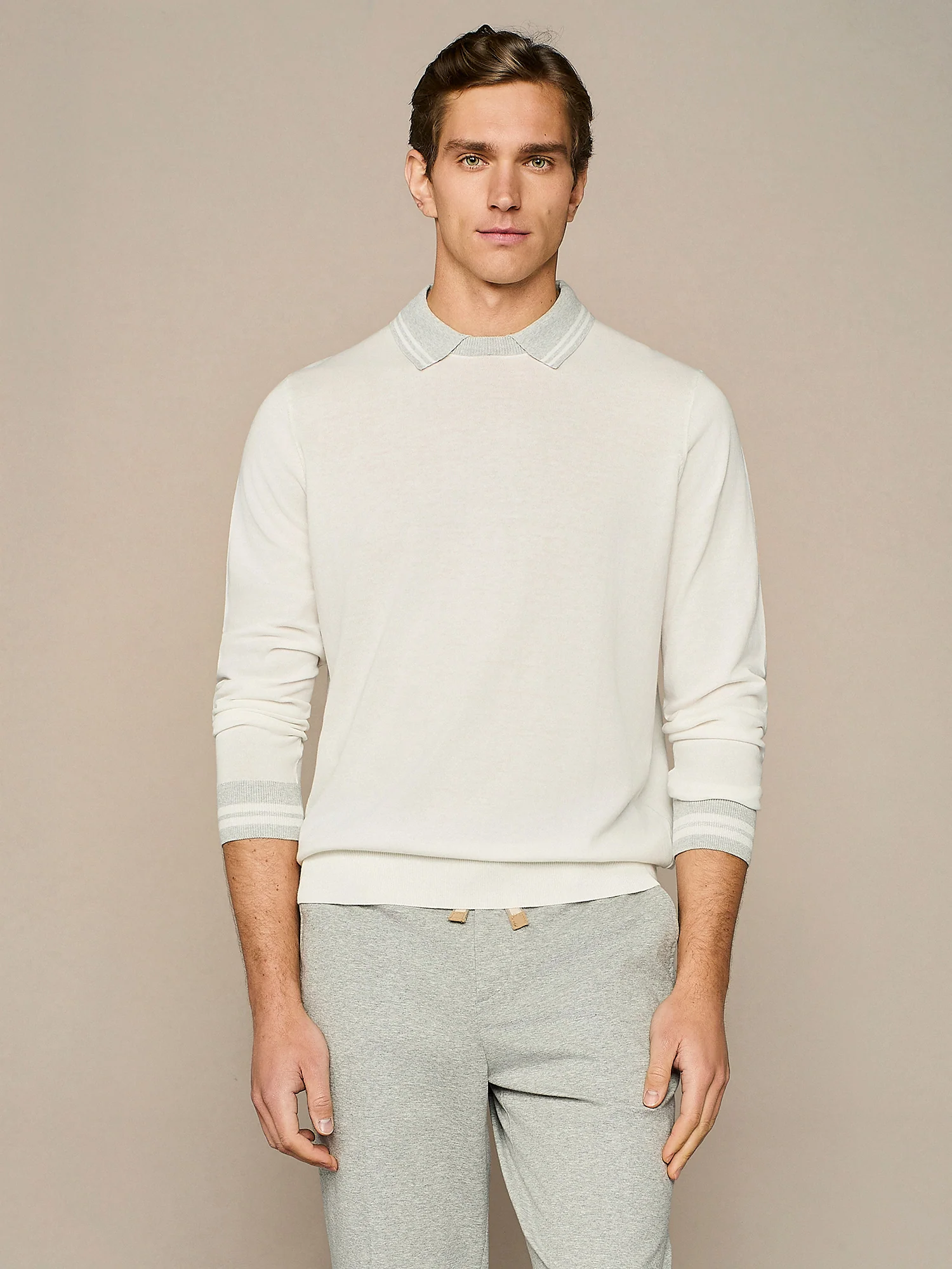 Polo girocollo in maglia bianco - Image 3