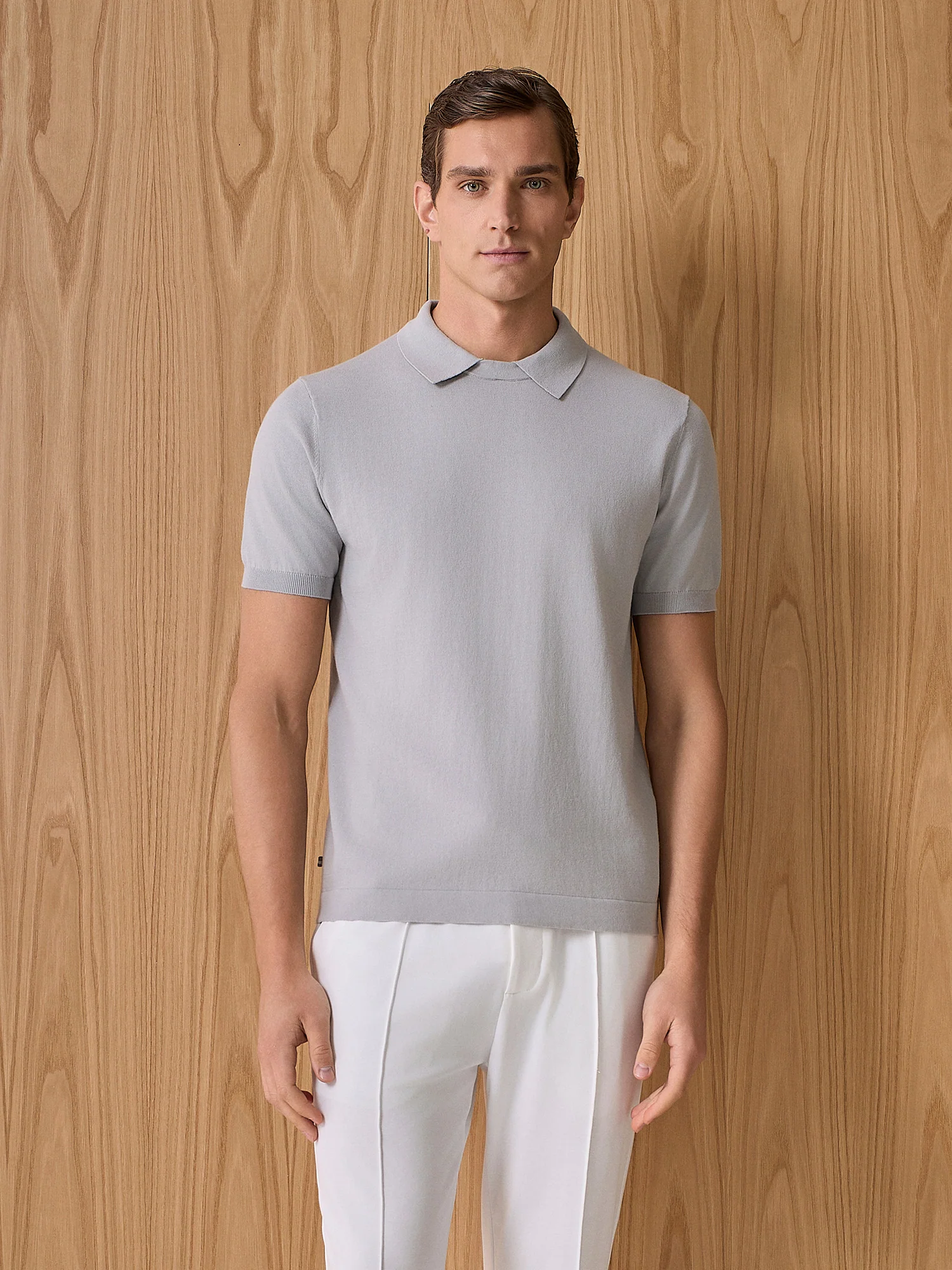 Polo girocollo in maglia cloud