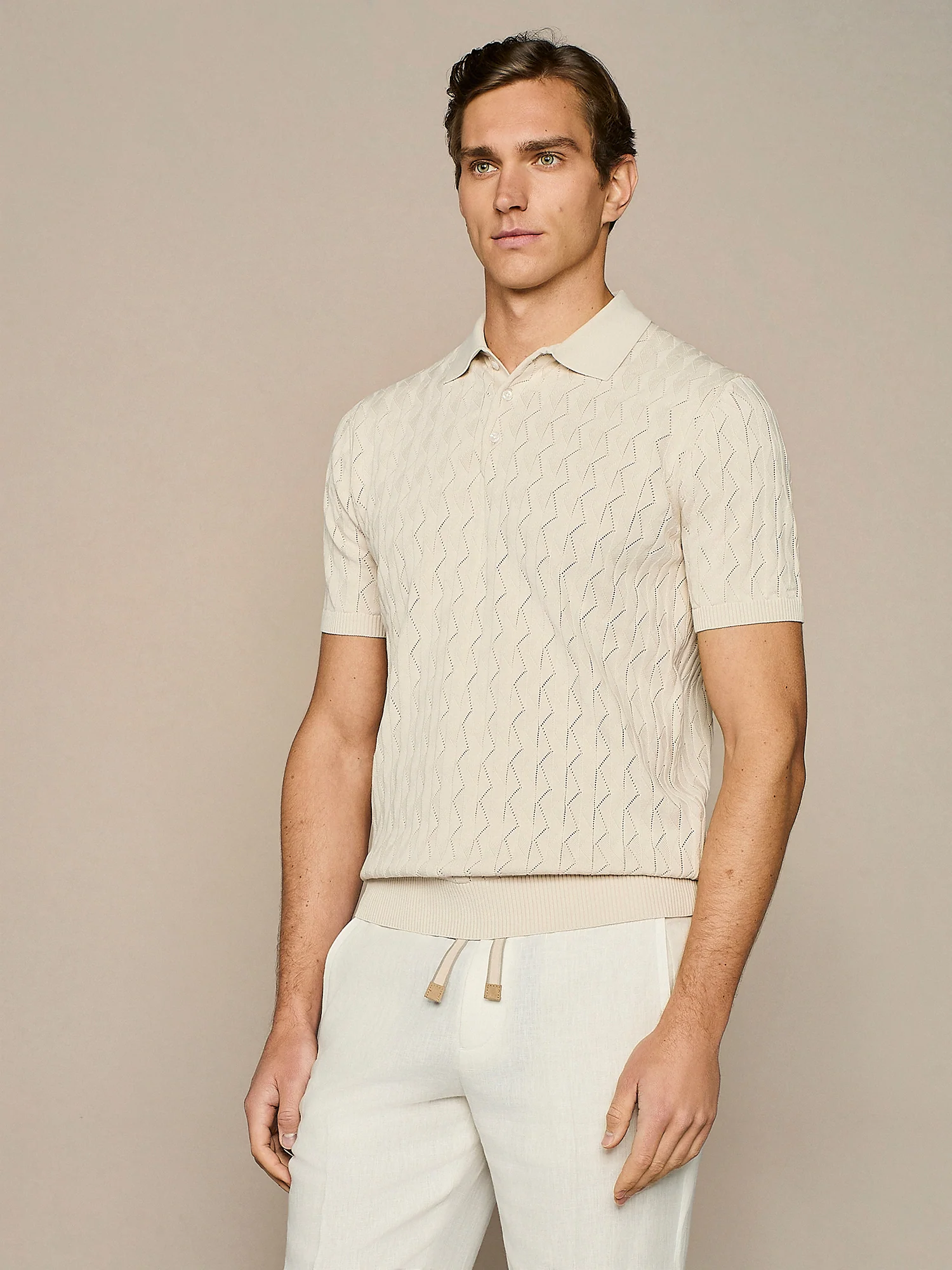 Polo in maglia wave burro - Image 2