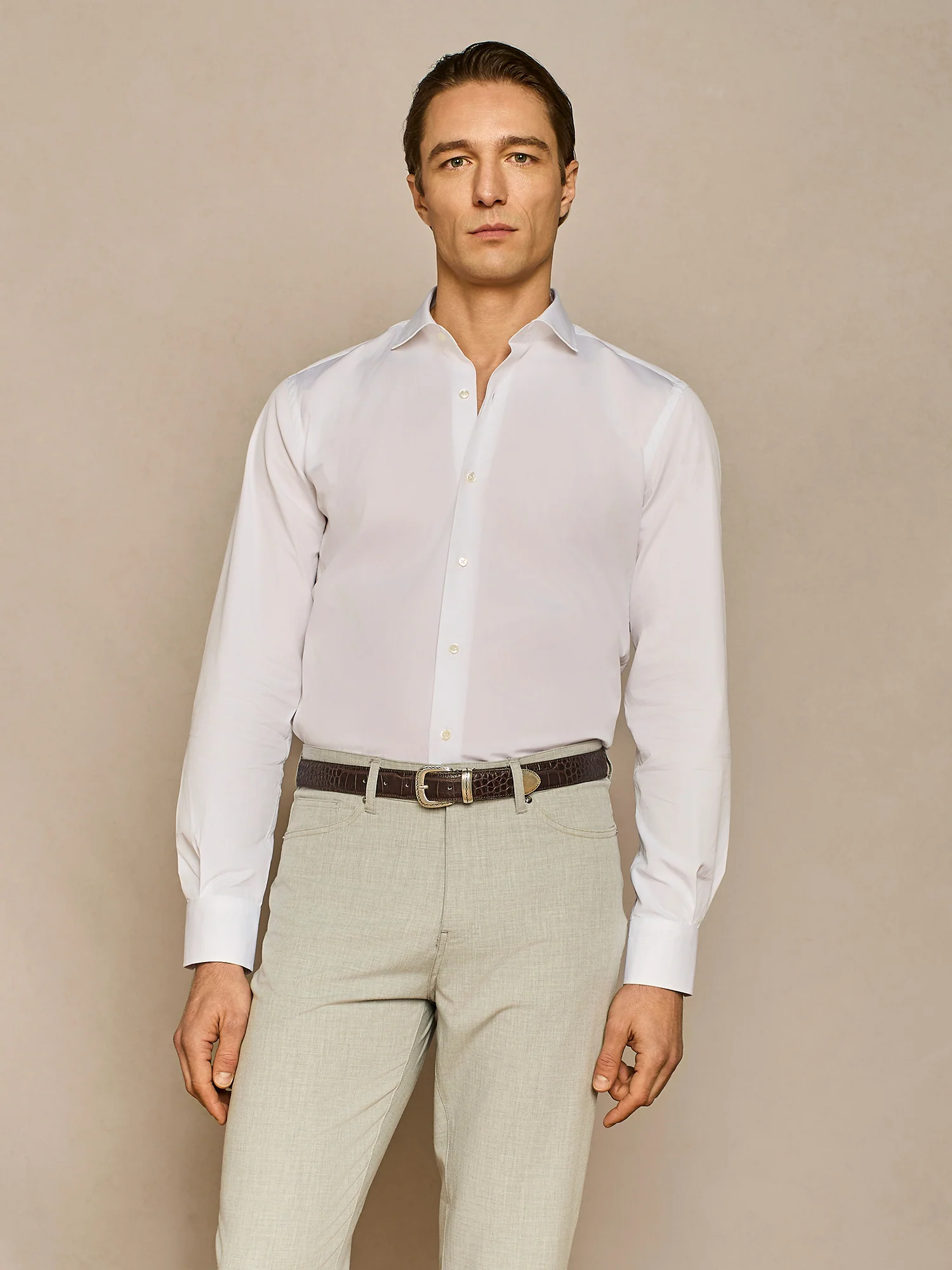 Camicia in popeline in cotone bianco