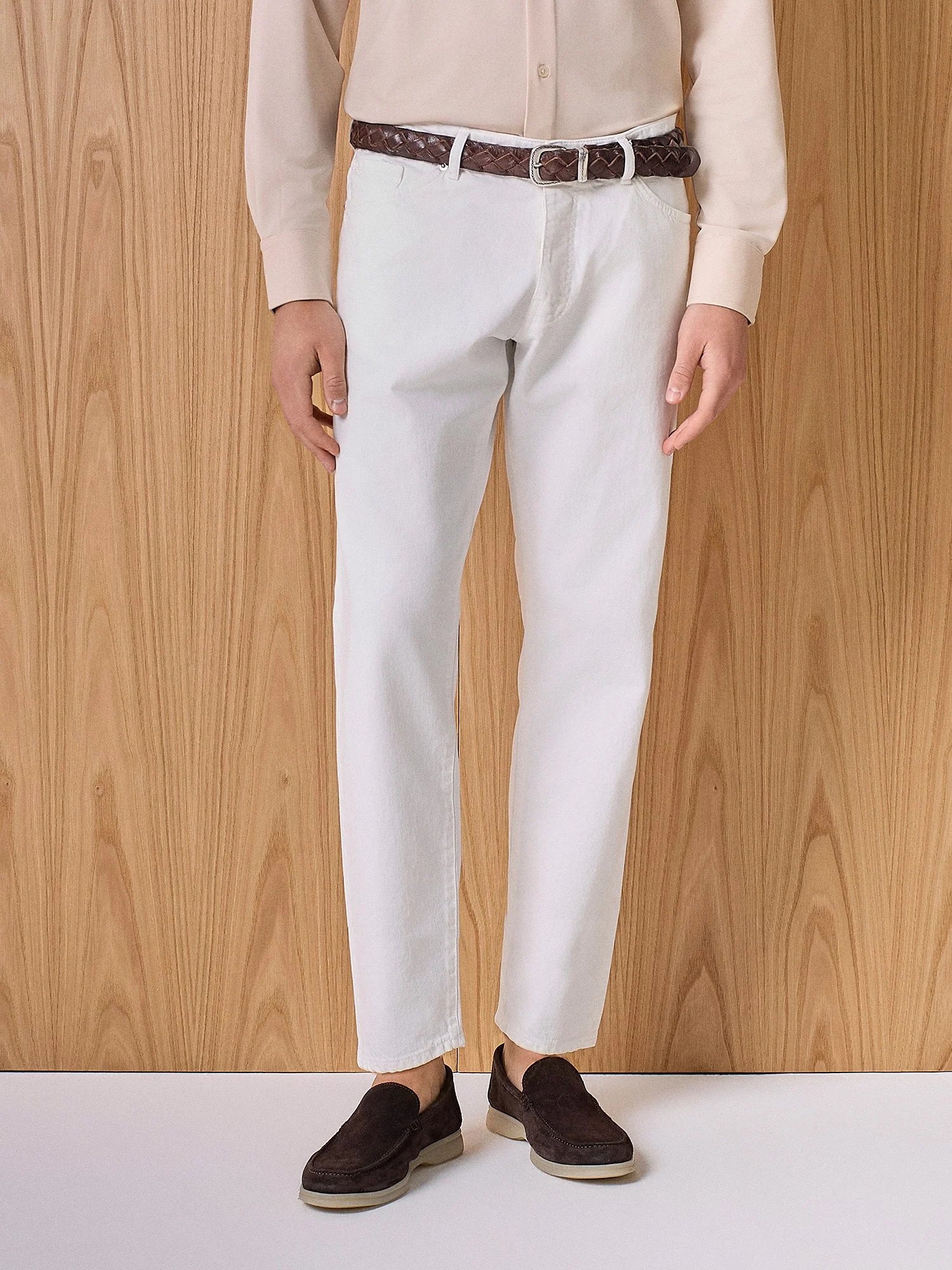 Pantalone denim cinque tasche bianco - Image 2