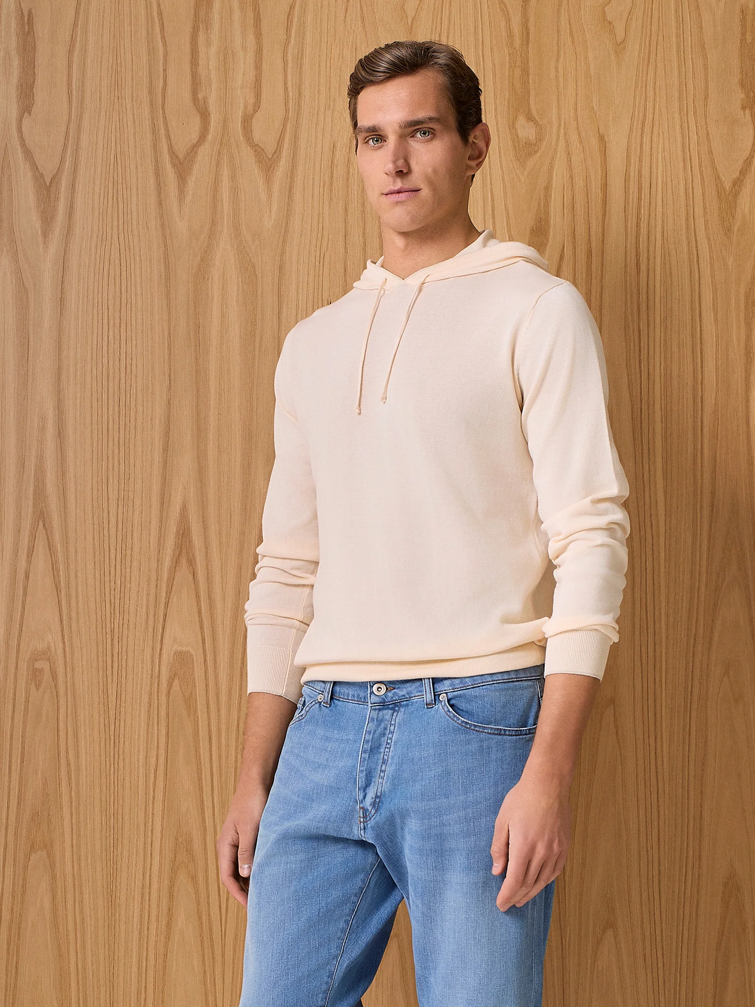 Maglia ultralight con cappuccio apricot - Image 2
