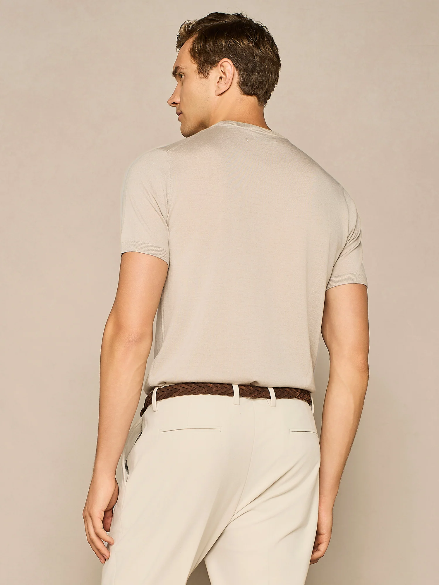 T-shirt in maglia misto seta e cashmere burro - Image 4