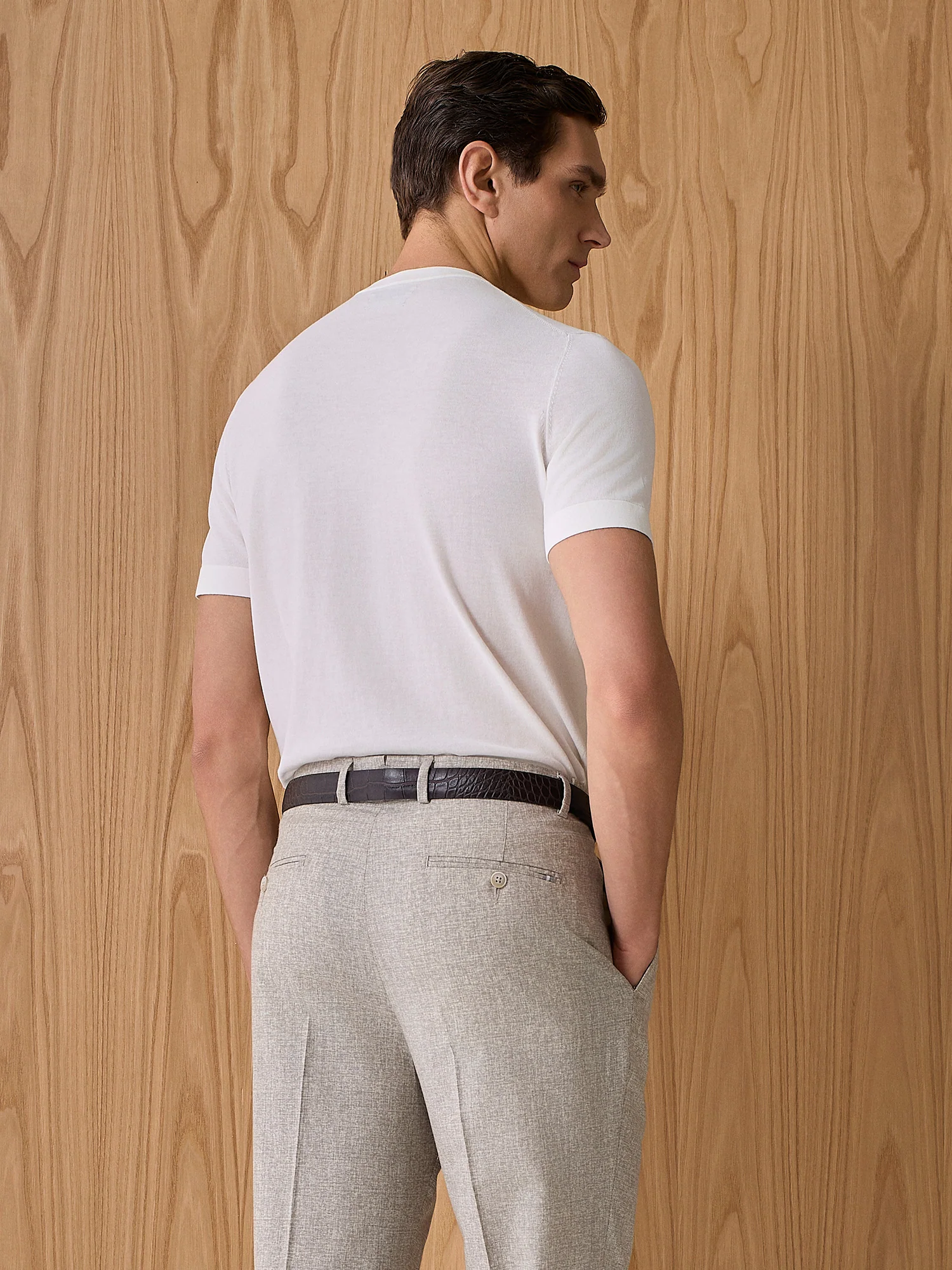 T-shirt crepe in maglia bianca - Image 4