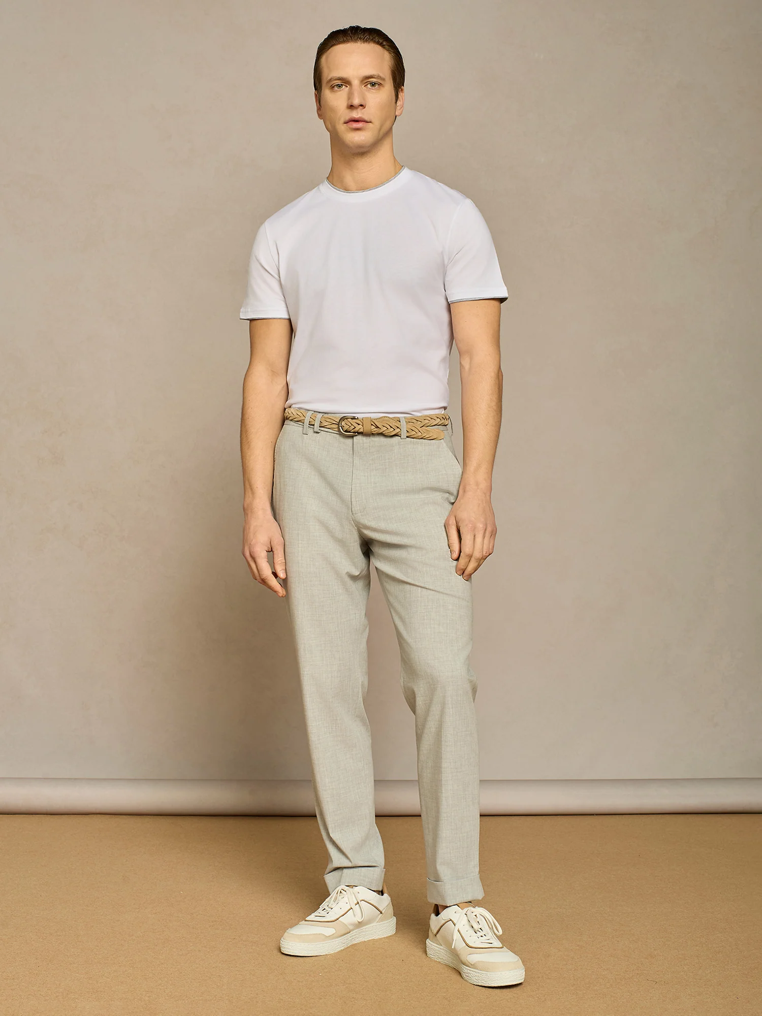 T-shirt doppio collo jersey bianca - Image 3