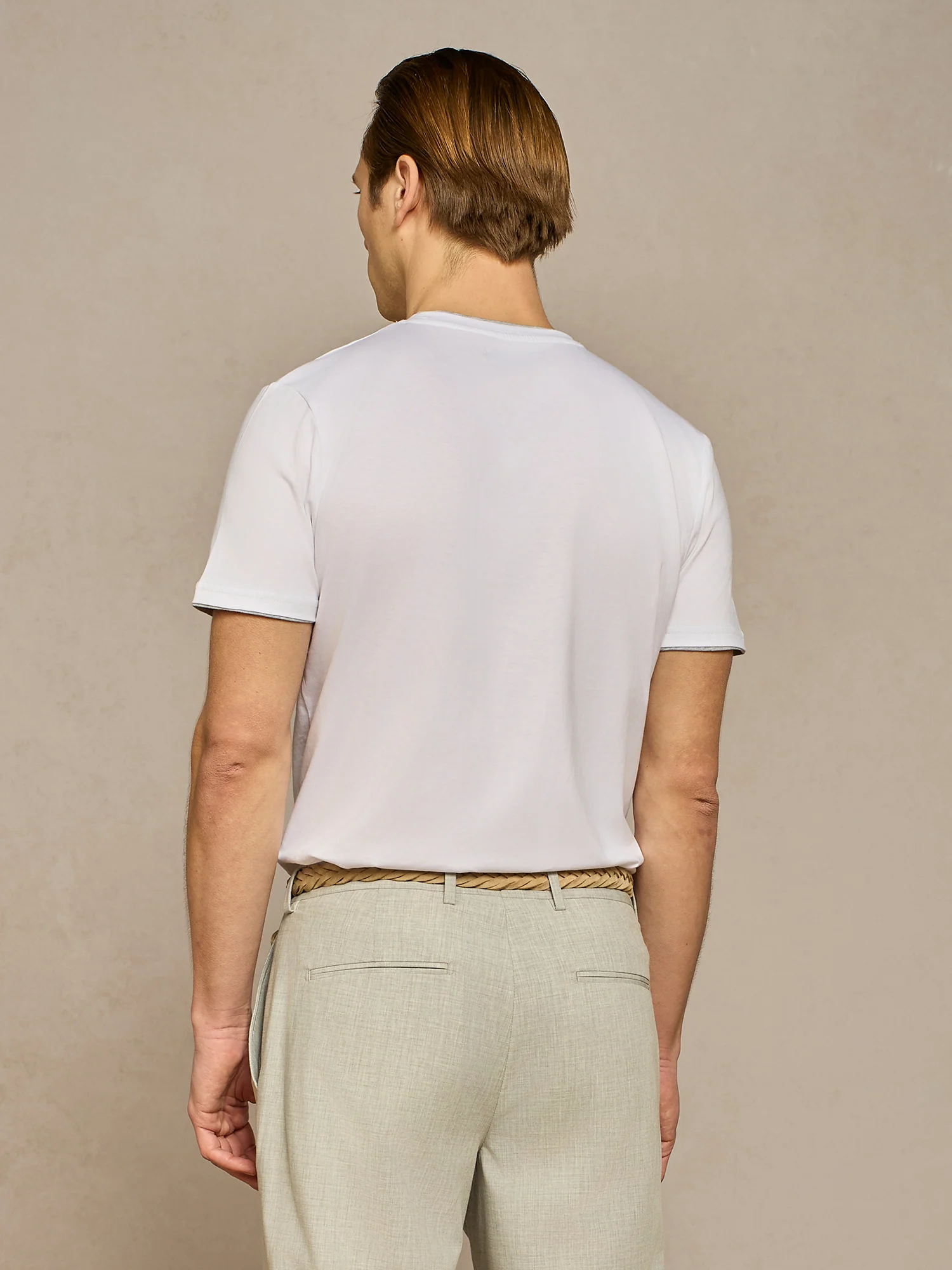 T-shirt doppio collo jersey bianca - Image 4
