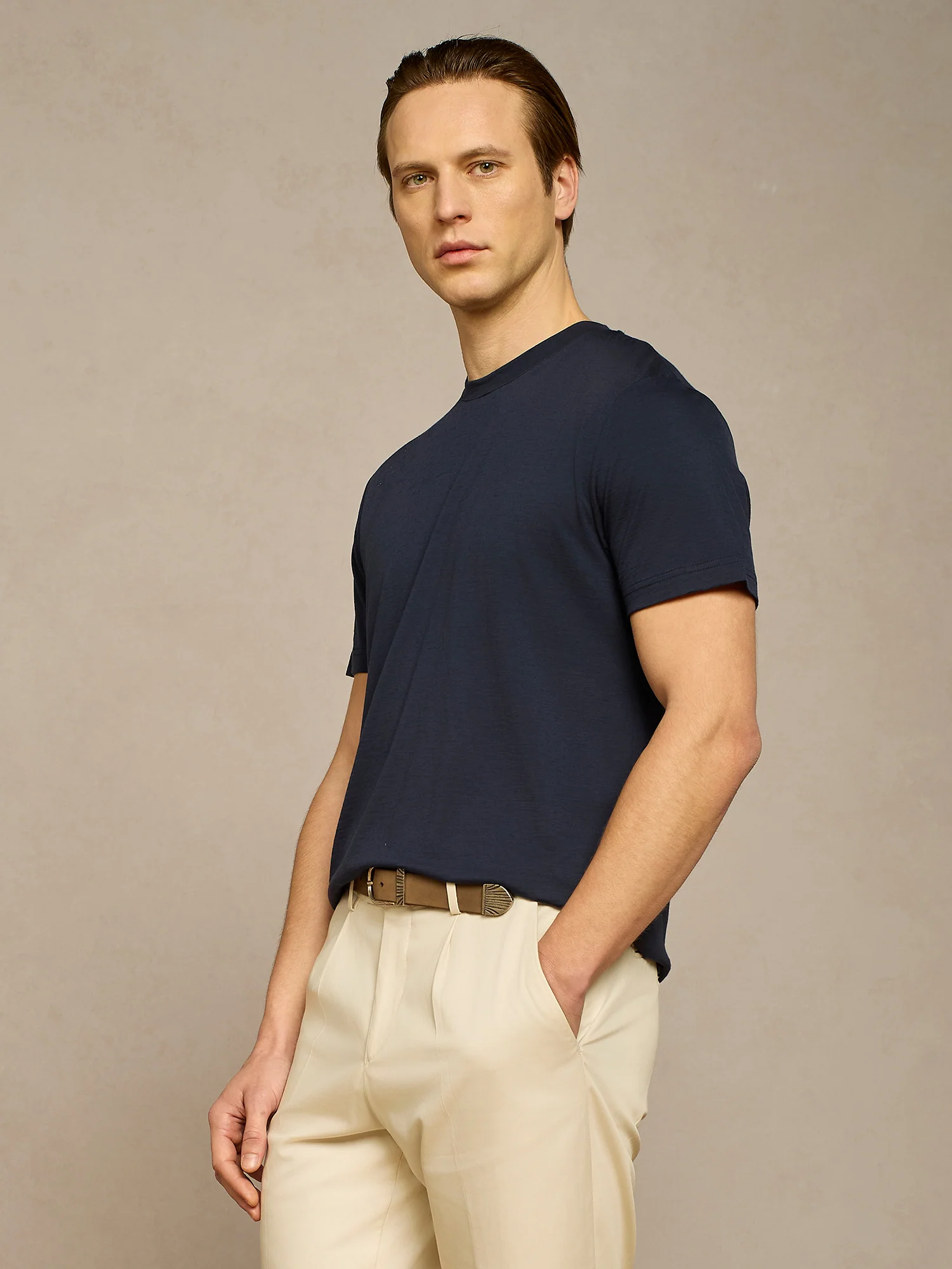 T-shirt in lana blu - Image 2