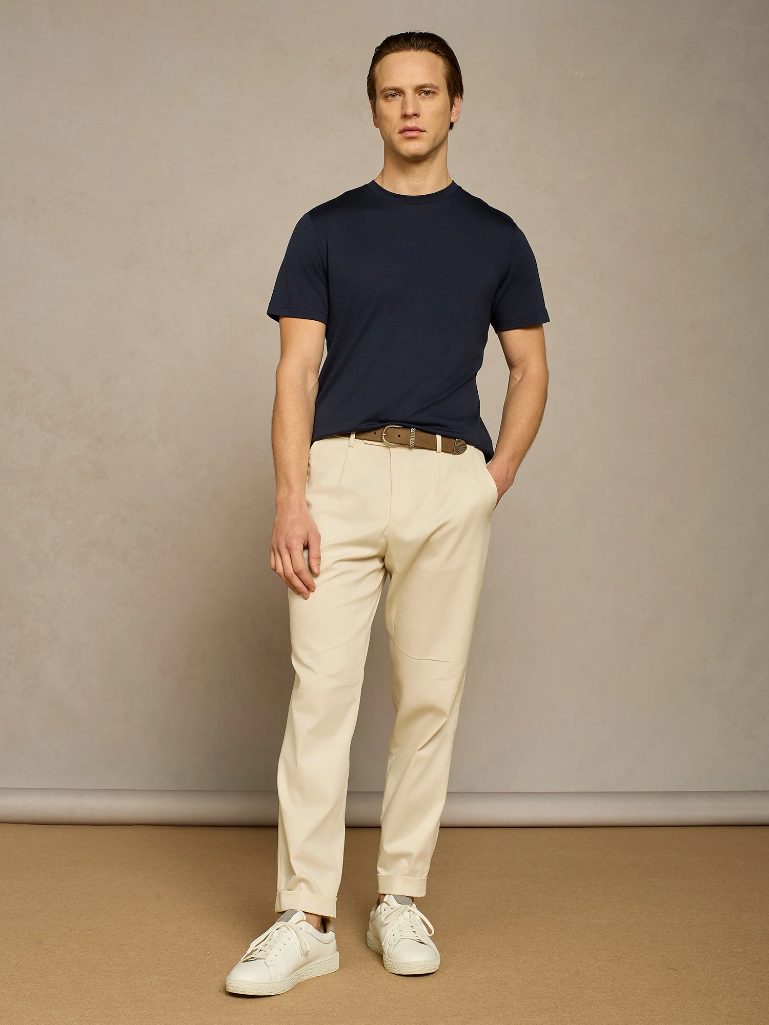 T-shirt in lana blu - Image 3