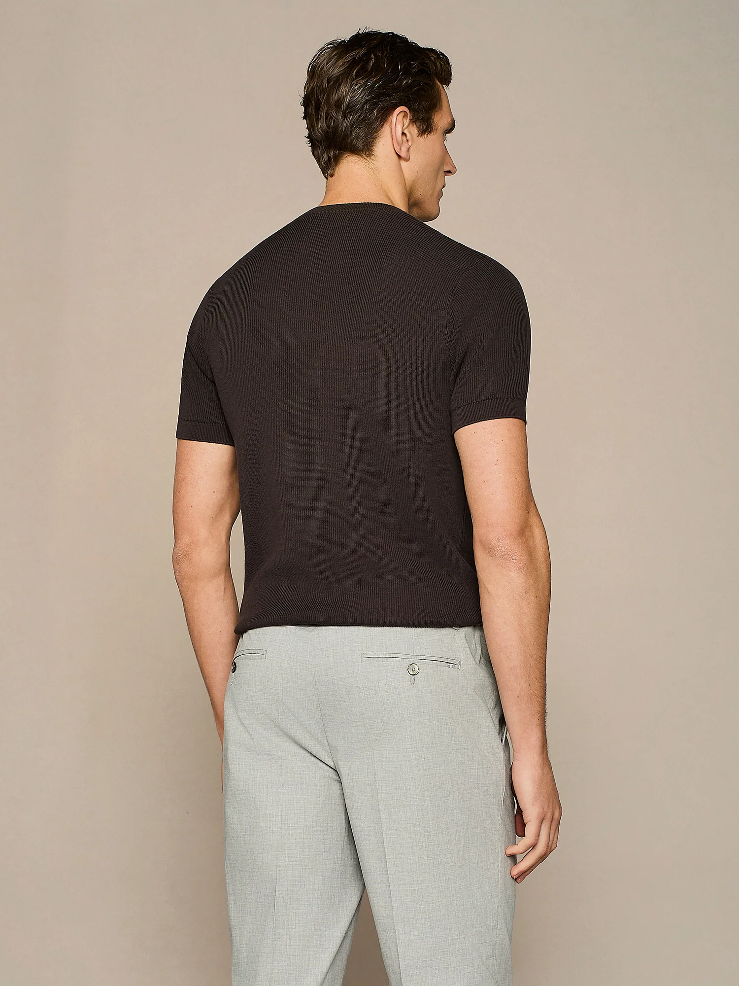 T-shirt in maglia costa inglese moro - Image 4