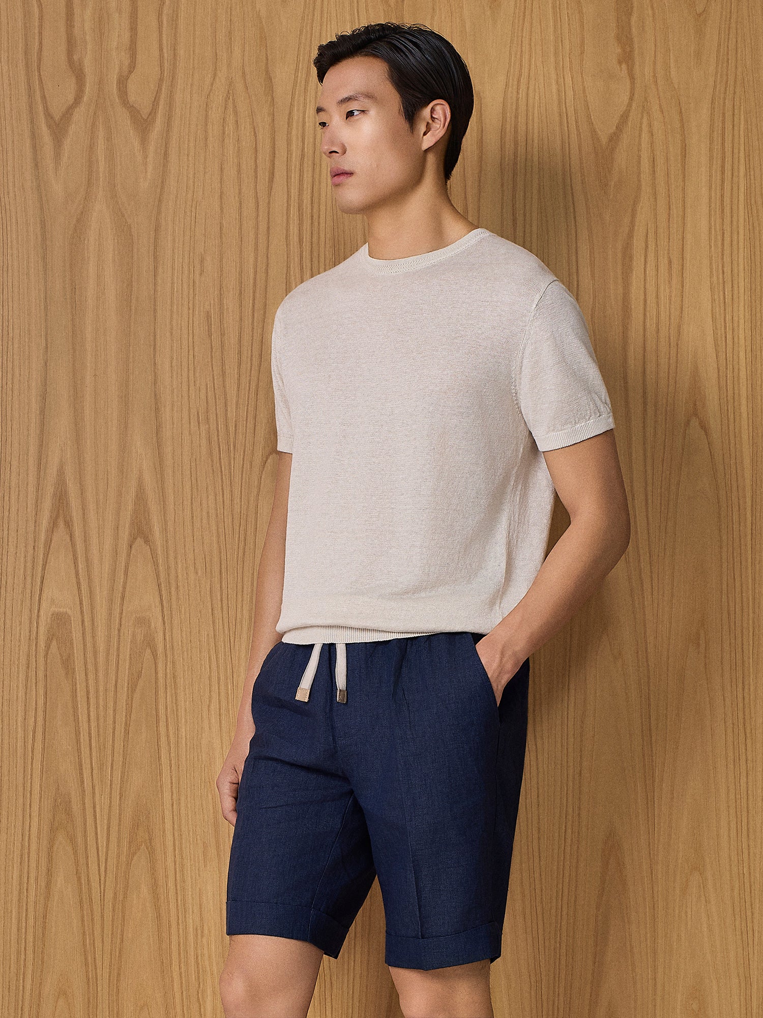 T-shirt in maglia lino burro - Image 2