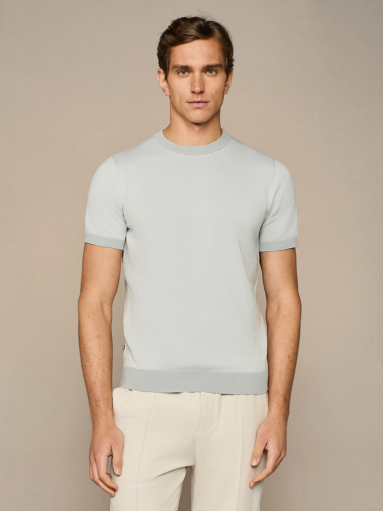 T-shirt in maglia piquet cloud