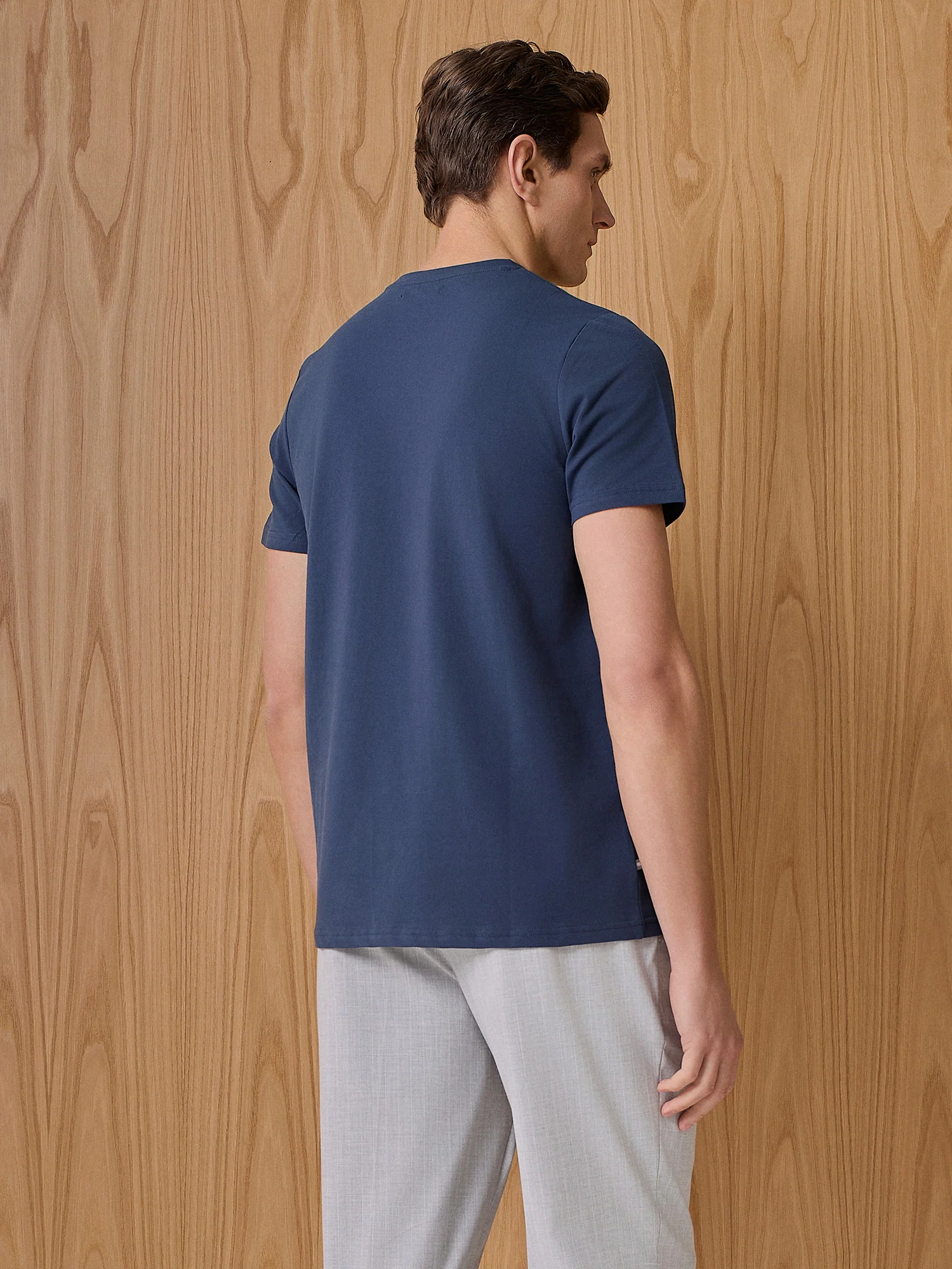 T-shirt piquet navy - Image 4