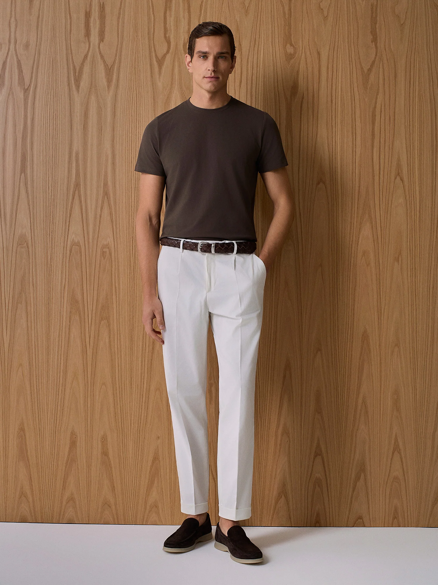 T-shirt piquet cacao - Image 3